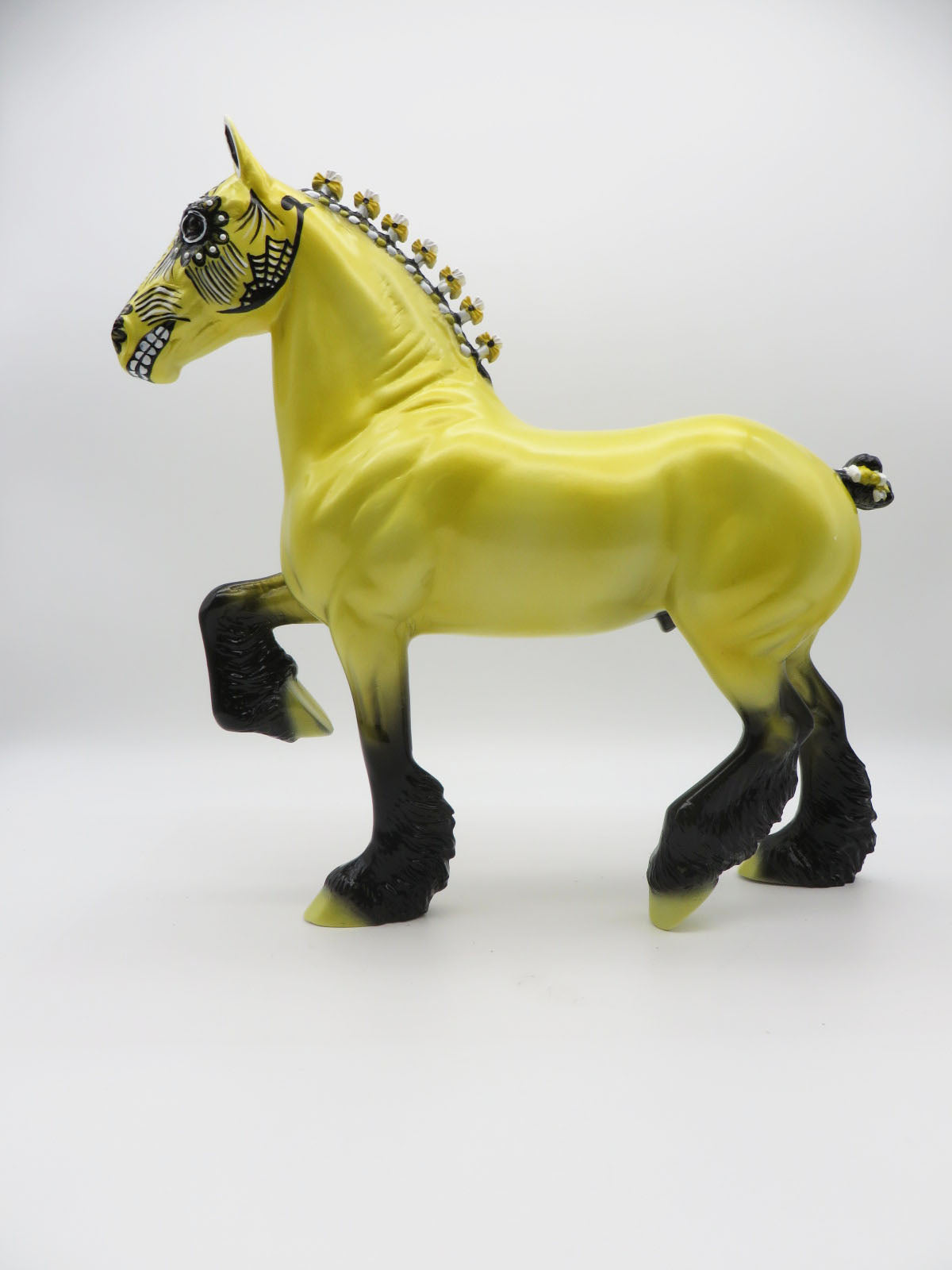 GOSSAMER - OOAK Sugar Skull Trotting Drafter Horse By Dawn Quick LHS 22