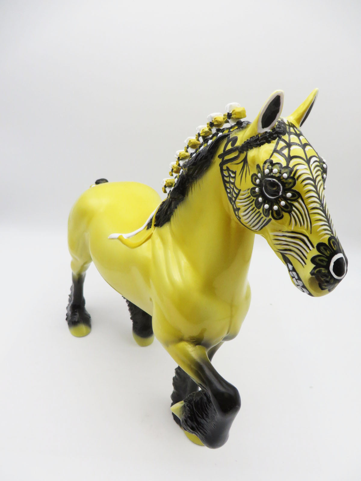 GOSSAMER - OOAK Sugar Skull Trotting Drafter Horse By Dawn Quick LHS 22