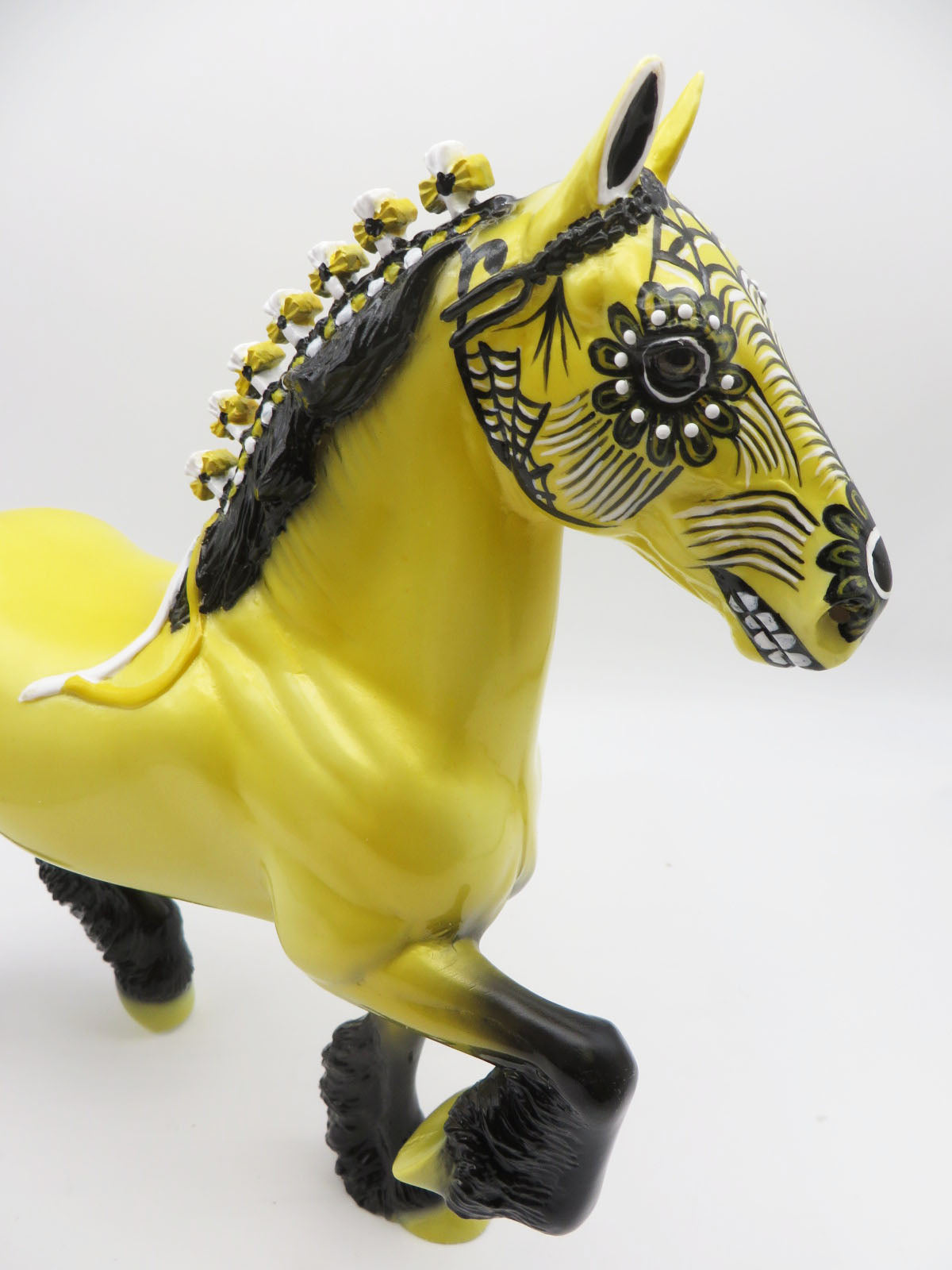 GOSSAMER - OOAK Sugar Skull Trotting Drafter Horse By Dawn Quick LHS 22