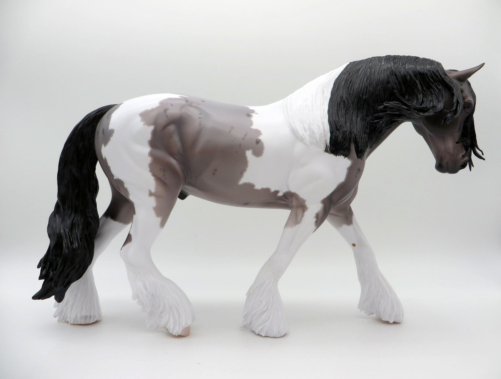 Galeva's-OOAK Blue Roan Pinto Irish Drafter Painted By Caroline Boydston 6/28/21