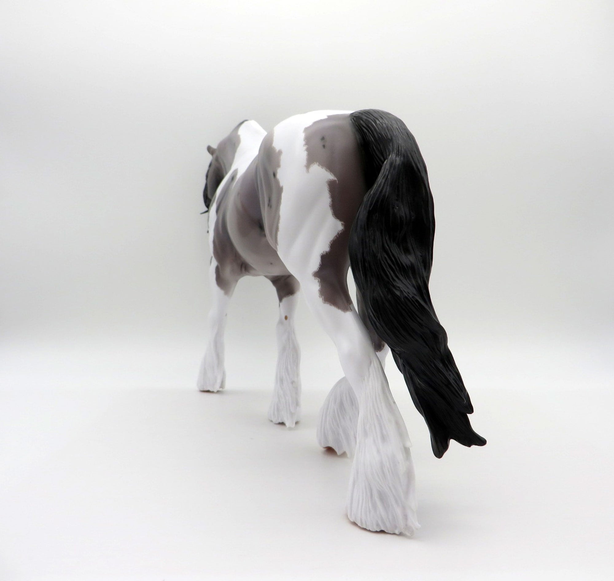 Galeva&#39;s-OOAK Blue Roan Pinto Irish Drafter Painted By Caroline Boydston 6/28/21