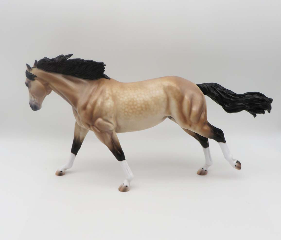 Gibbons-OOAK Buttermilk Buckskin Running Stock Horse By Caroline Boydston 3/17/23