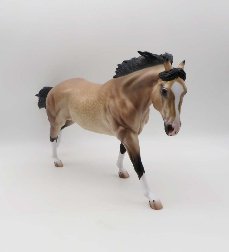 Gibbons-OOAK Buttermilk Buckskin Running Stock Horse By Caroline Boydston 3/17/23