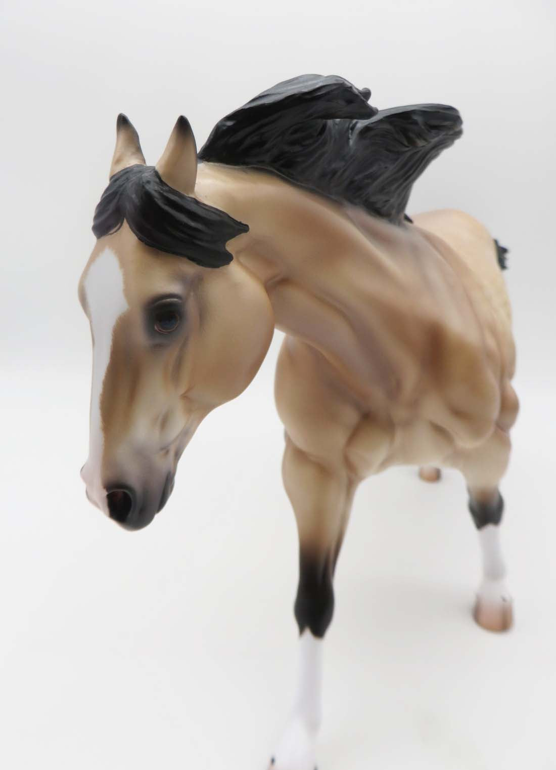 Gibbons-OOAK Buttermilk Buckskin Running Stock Horse By Caroline Boydston 3/17/23