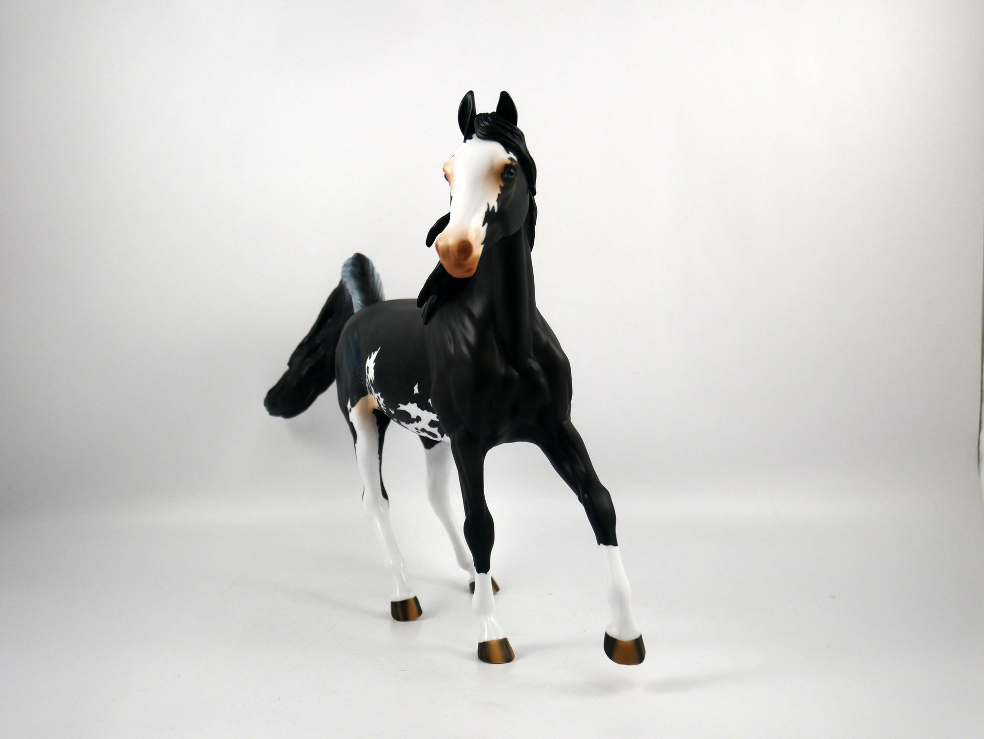 Go Team-OOAK Dapple Black Paint Arabian Mare Painted by Audrey Dixon SB21
