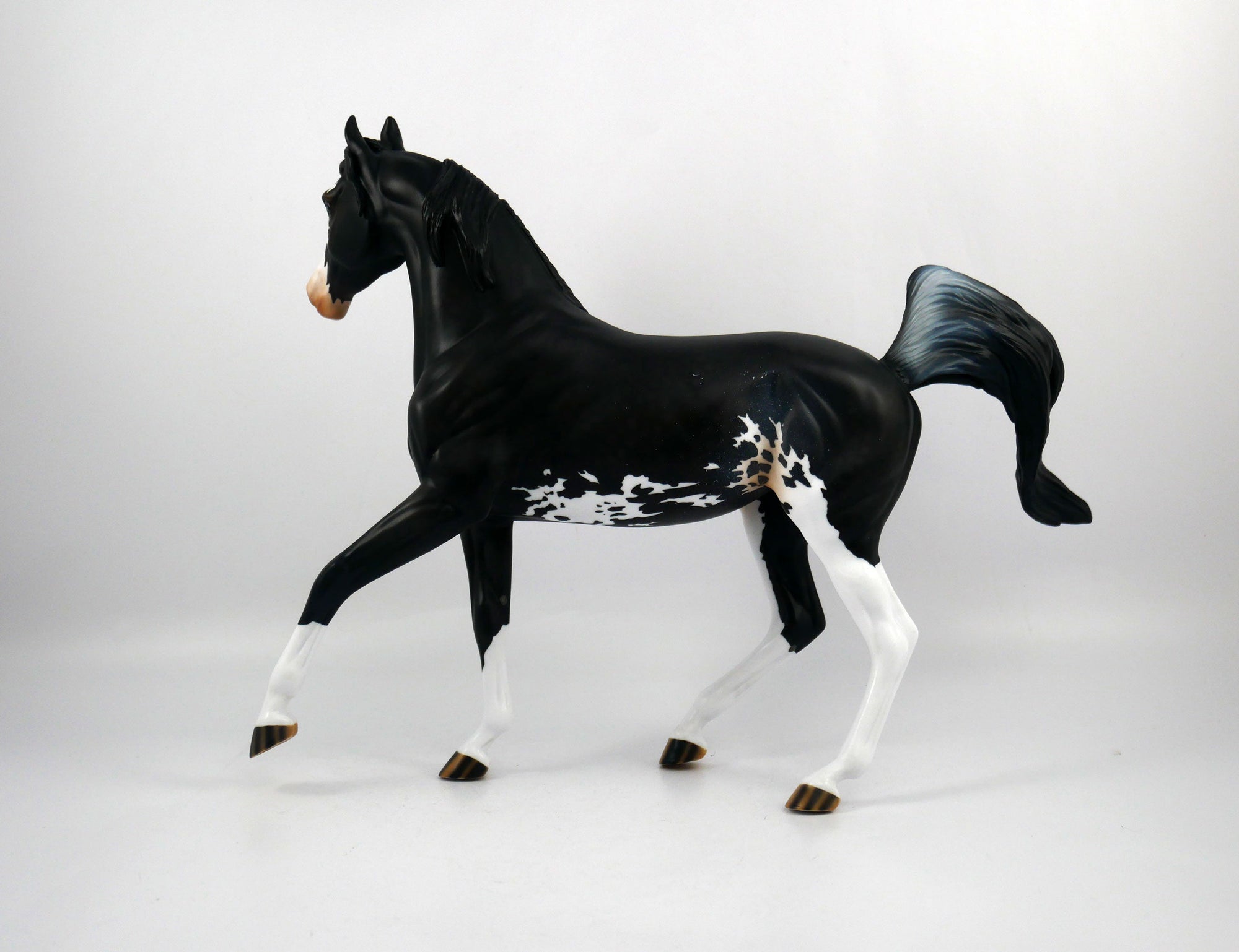 Go Team-OOAK Dapple Black Paint Arabian Mare Painted by Audrey Dixon SB21