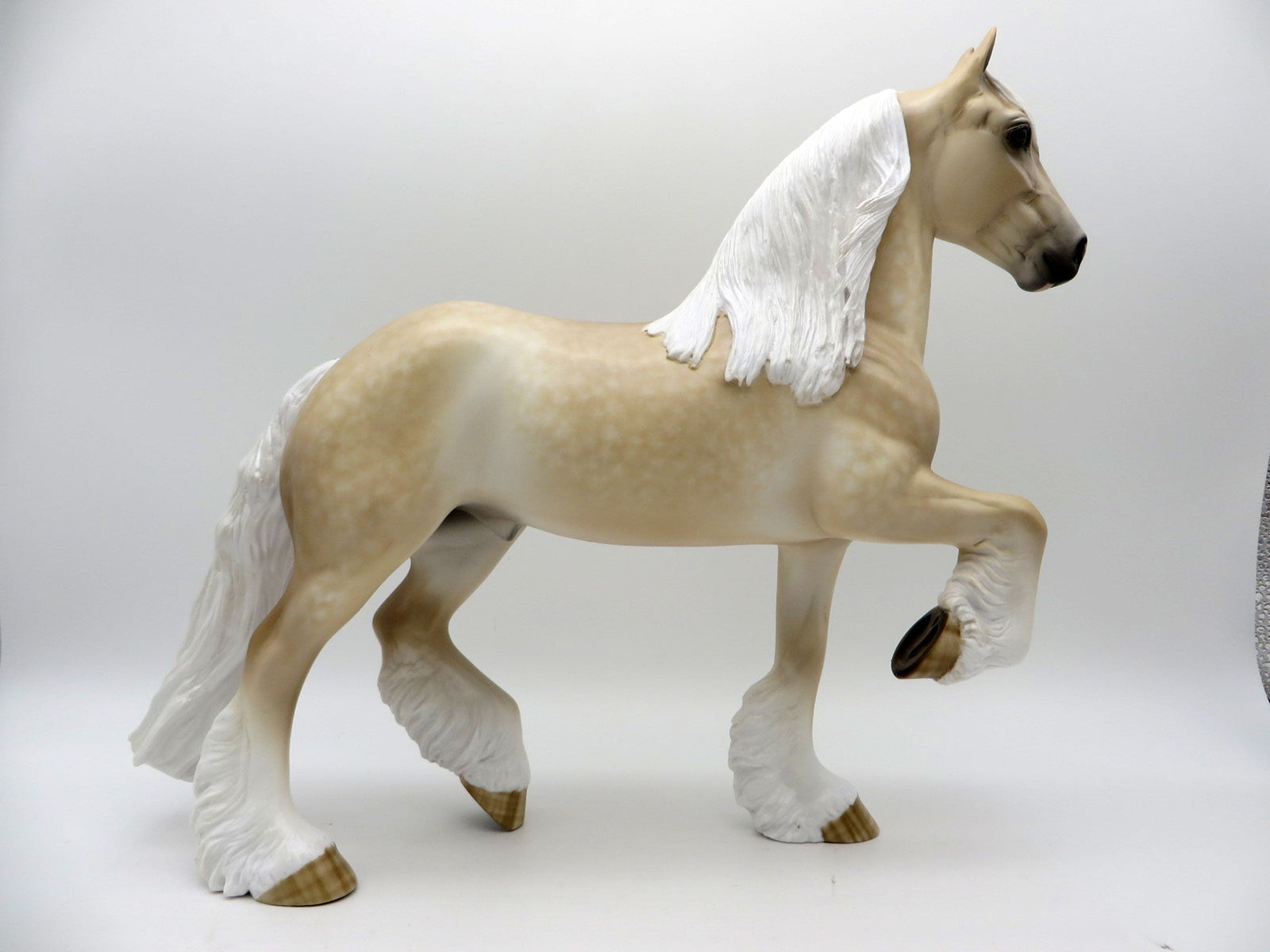 Gomer-OOAK Dapple Palomino Trotting Drafter Painted by Sheryl Leisure 1/3/22