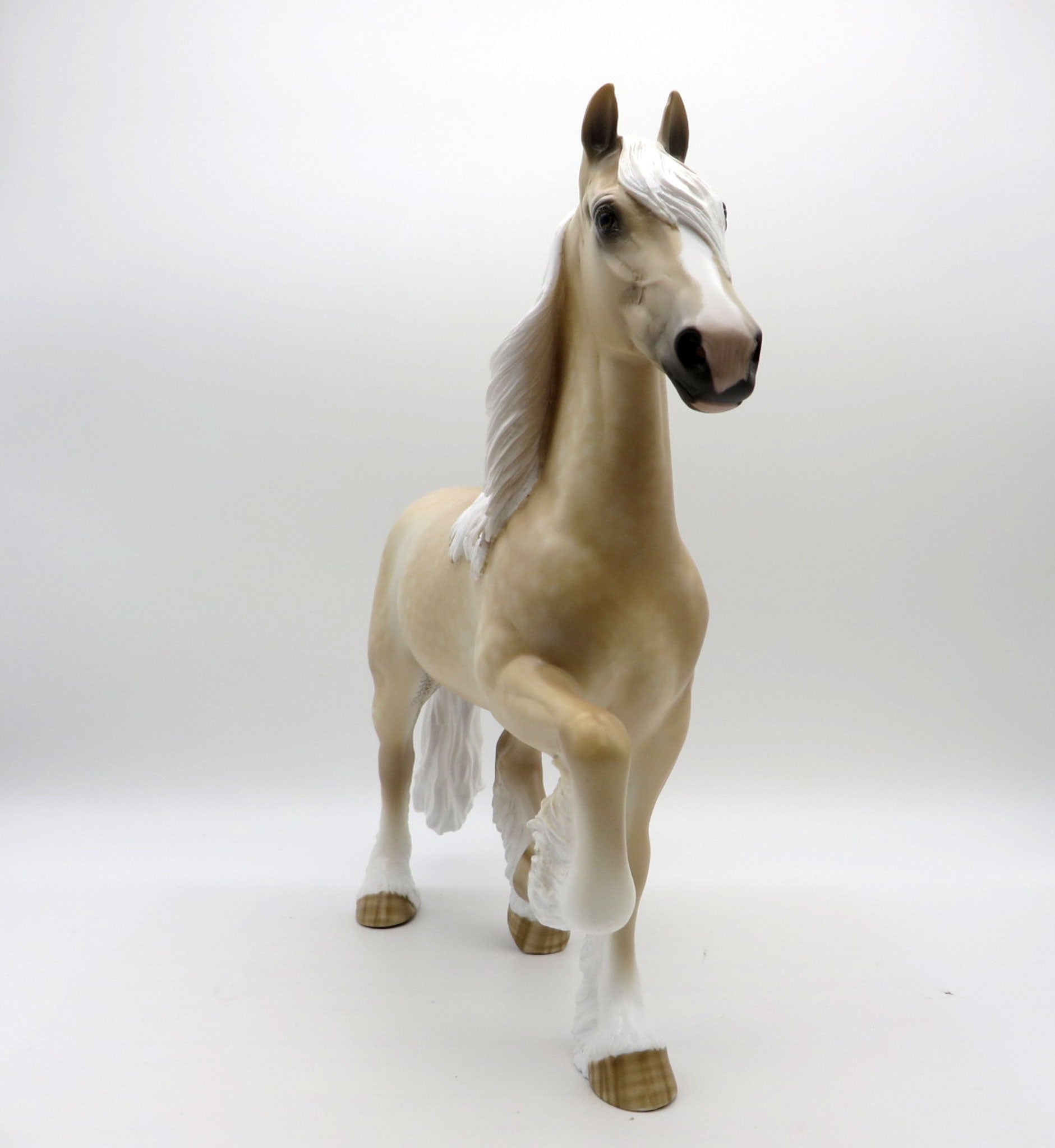 Gomer-OOAK Dapple Palomino Trotting Drafter Painted by Sheryl Leisure 1/3/22