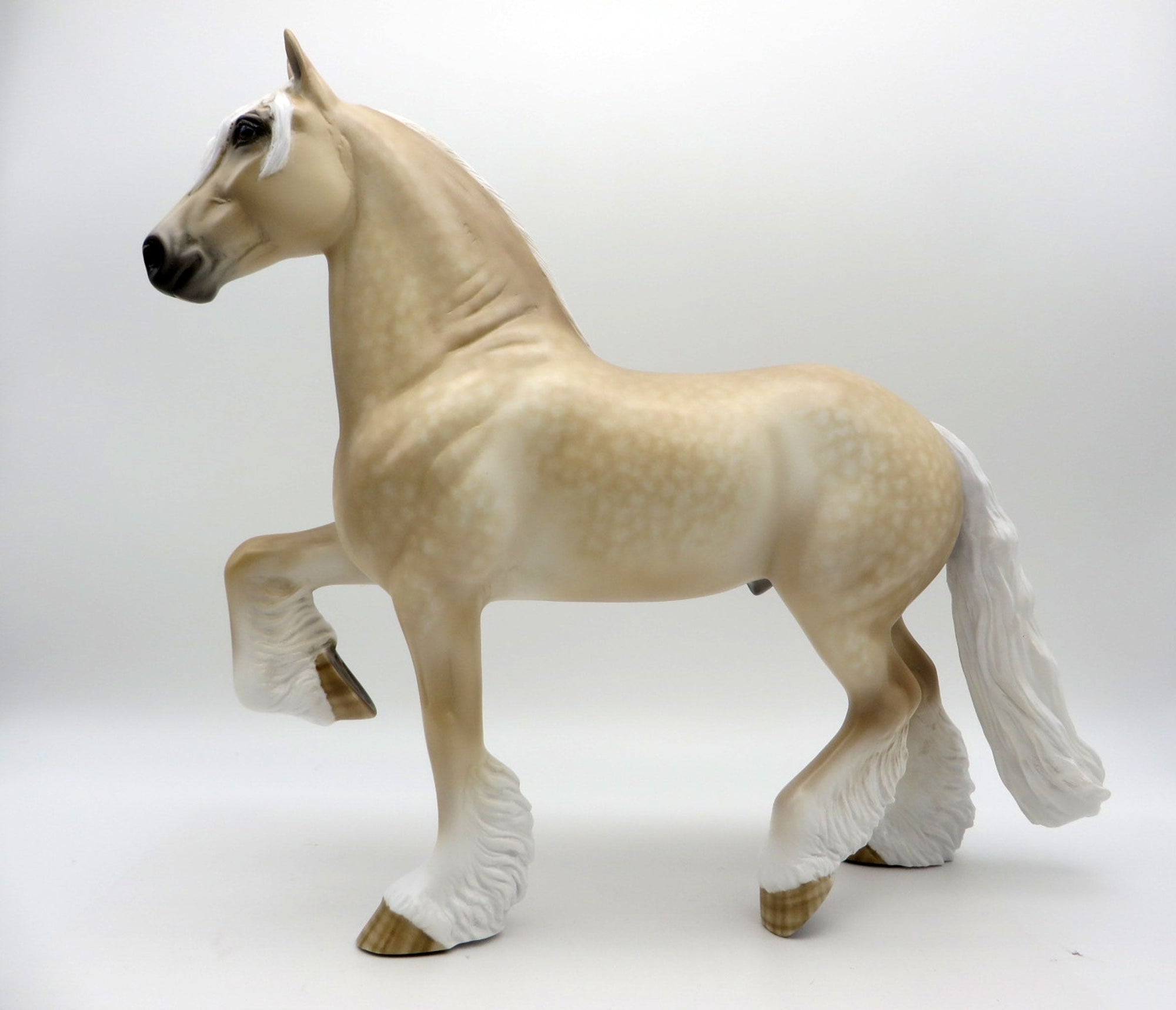 Gomer-OOAK Dapple Palomino Trotting Drafter Painted by Sheryl Leisure 1/3/22