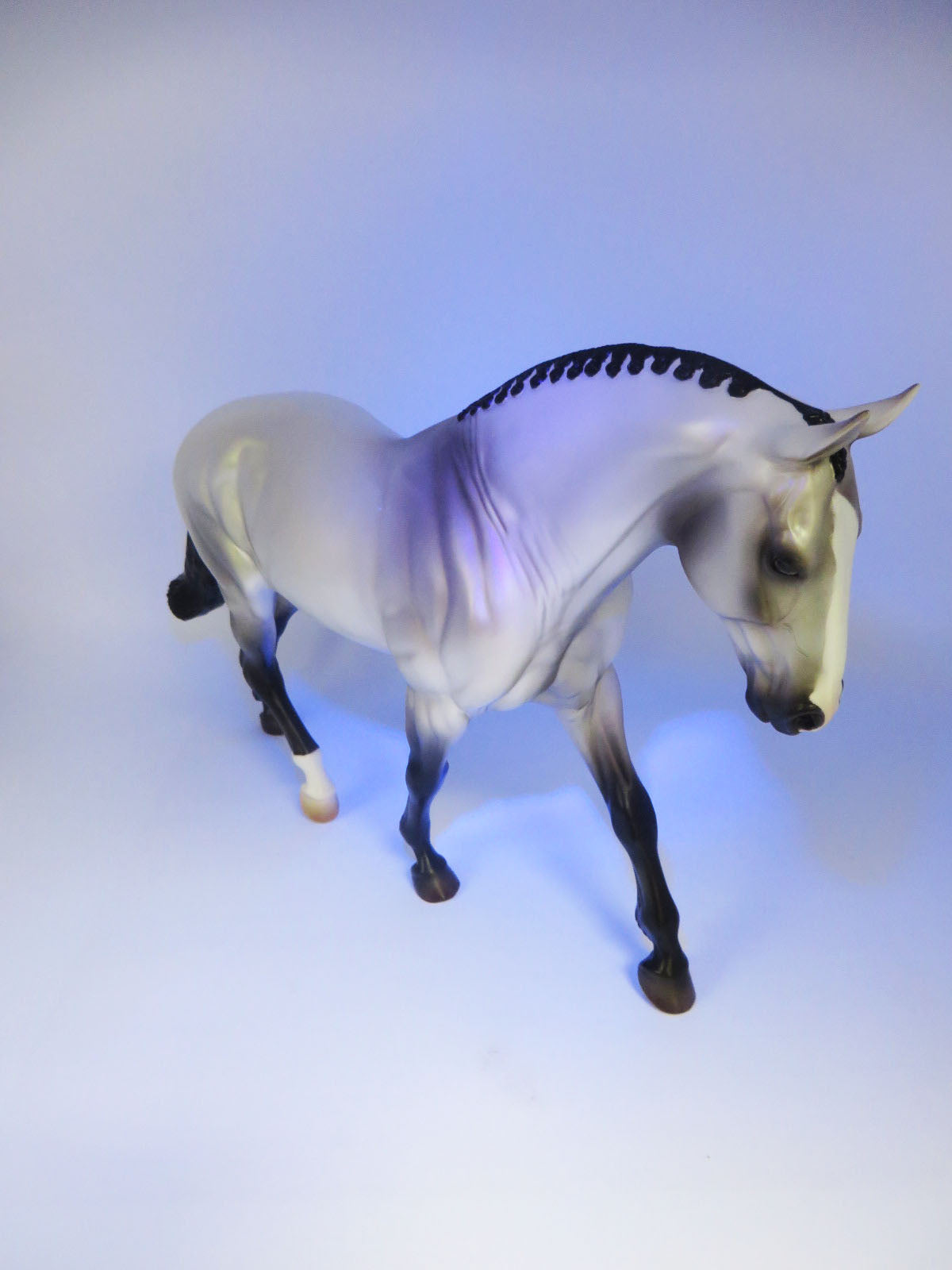 Good In Red - OOAK - Pearl Grey with Red Reactive Blacklight Irish Draught - by Ashley Palmer - MM22