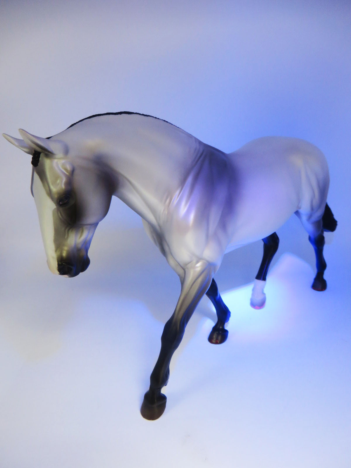 Good In Red - OOAK - Pearl Grey with Red Reactive Blacklight Irish Draught - by Ashley Palmer - MM22