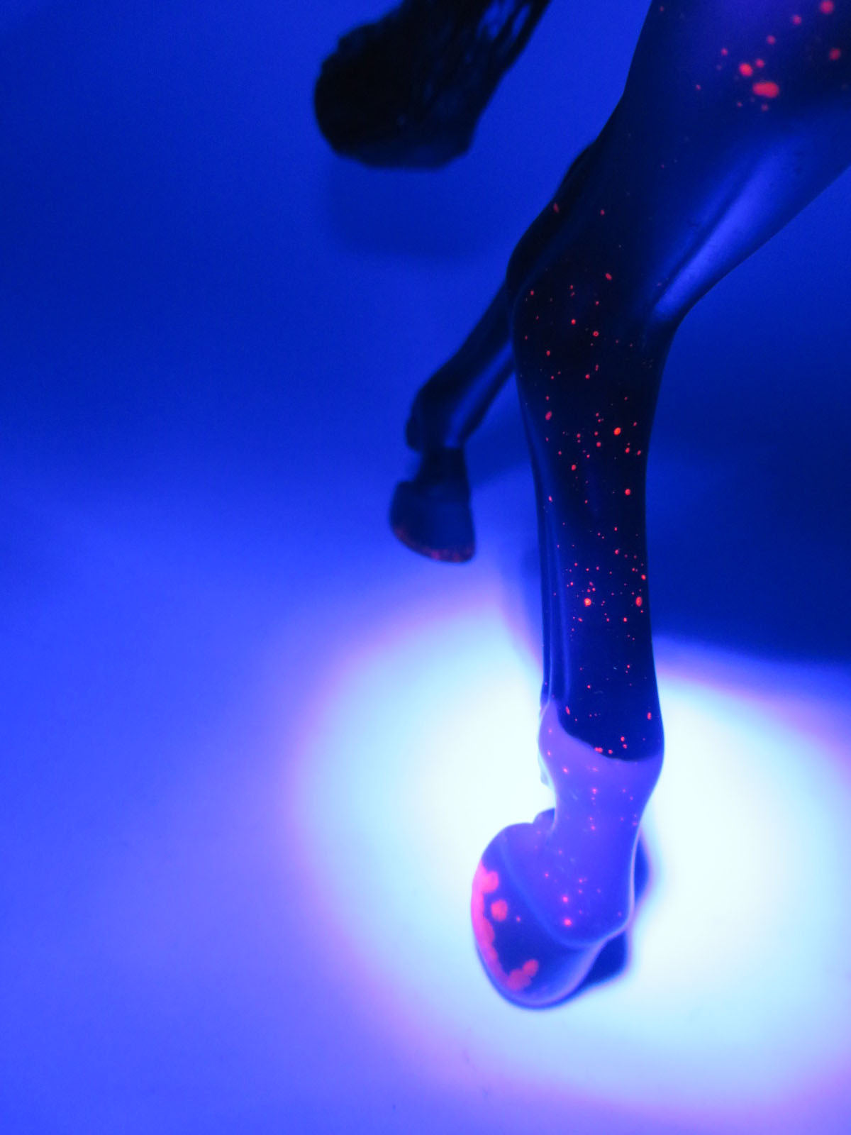 Good In Red - OOAK - Pearl Grey with Red Reactive Blacklight Irish Draught - by Ashley Palmer - MM22