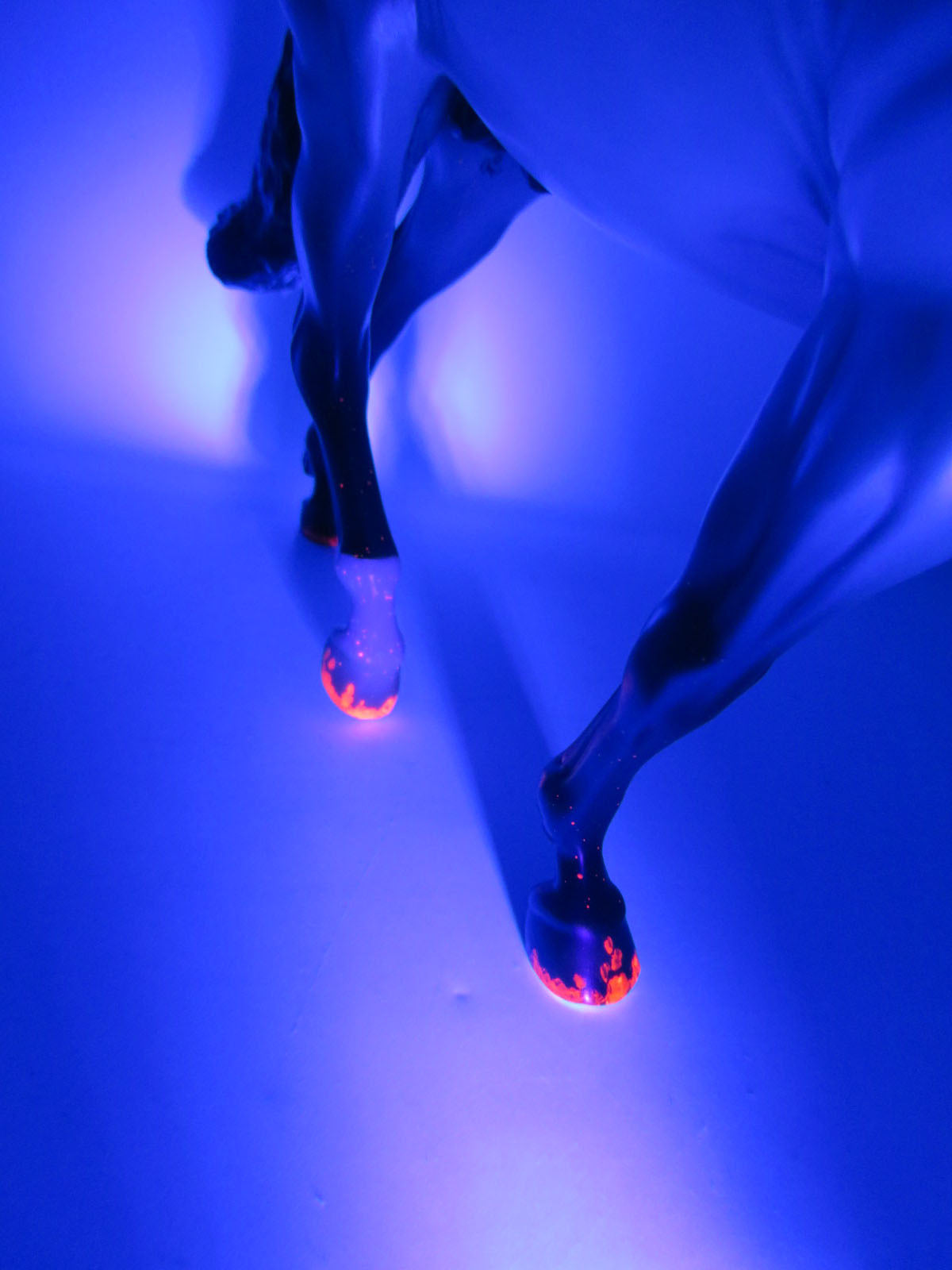 Good In Red - OOAK - Pearl Grey with Red Reactive Blacklight Irish Draught - by Ashley Palmer - MM22