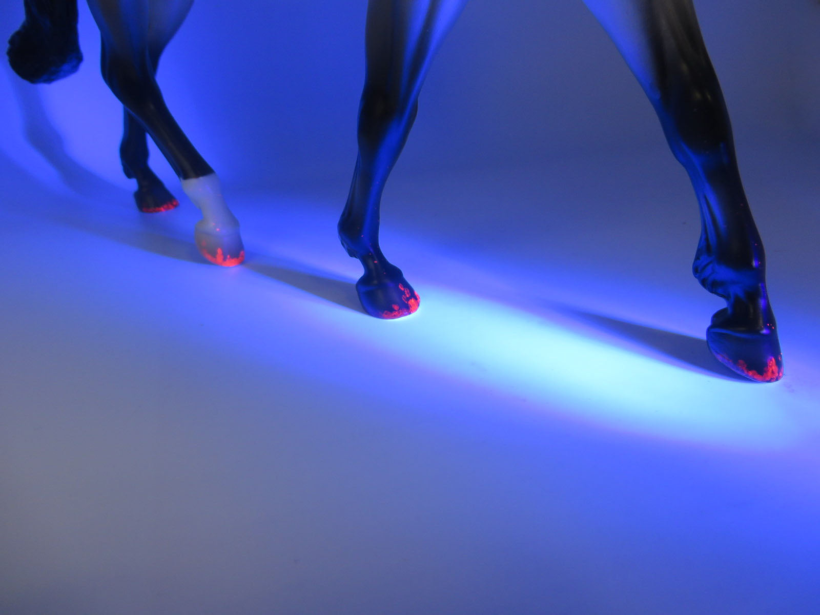 Good In Red - OOAK - Pearl Grey with Red Reactive Blacklight Irish Draught - by Ashley Palmer - MM22