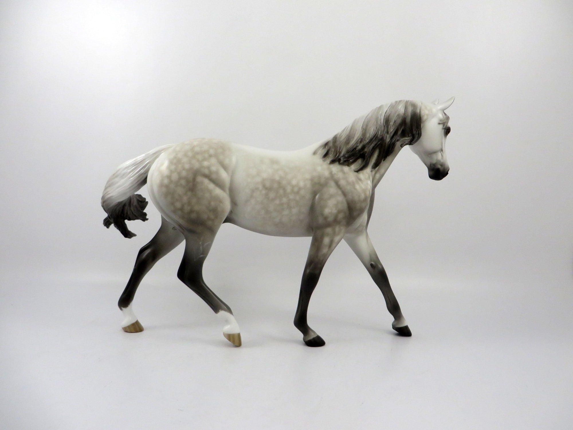 Grey Malkin-OOAK Dapple Grey Pony Painted by Sheryl Leisure 2/18/21