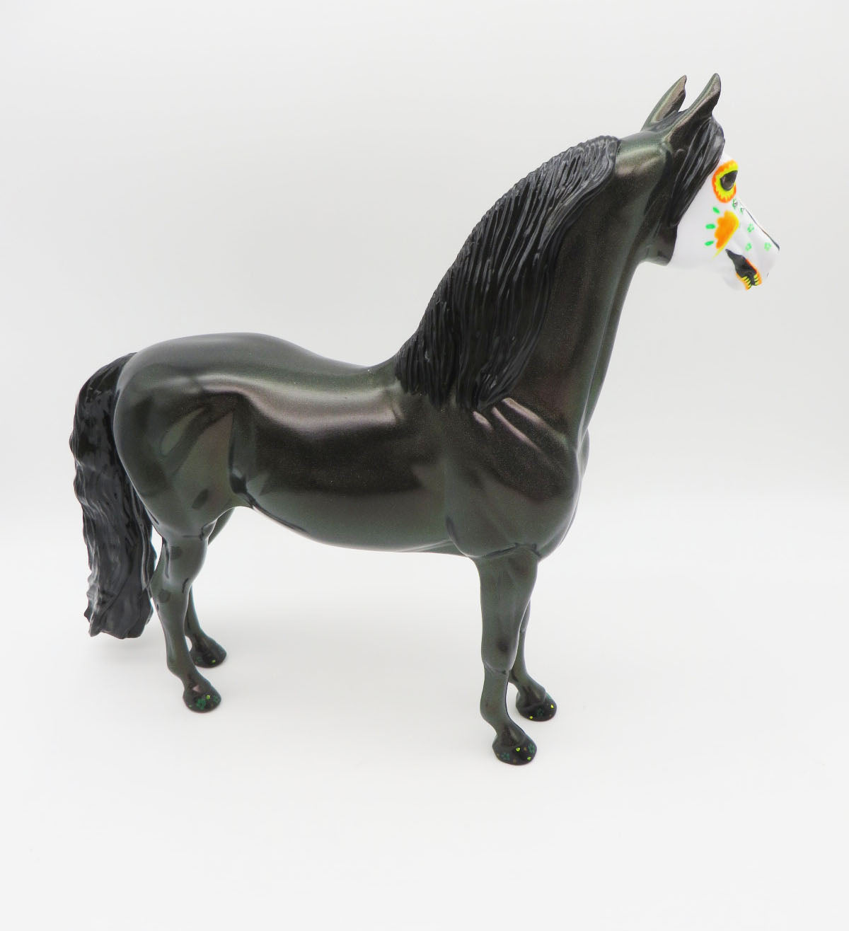 Groovy Vibes - OOAK - Sugar Skull Morgan with Bling, Blacklight &amp; Holograpic Paint Effect - Painted by Ellen Robbins - MM22