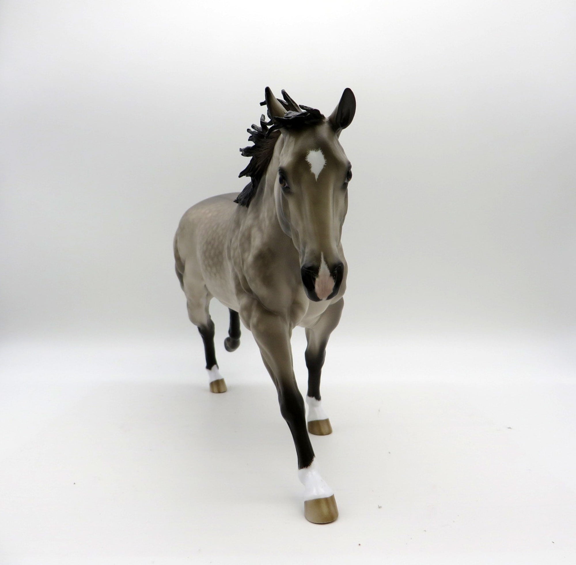 Gun Smoke-OOAK Dapple Grey Running Stock Horse Painted by Sheryl Leisure 1/10/21