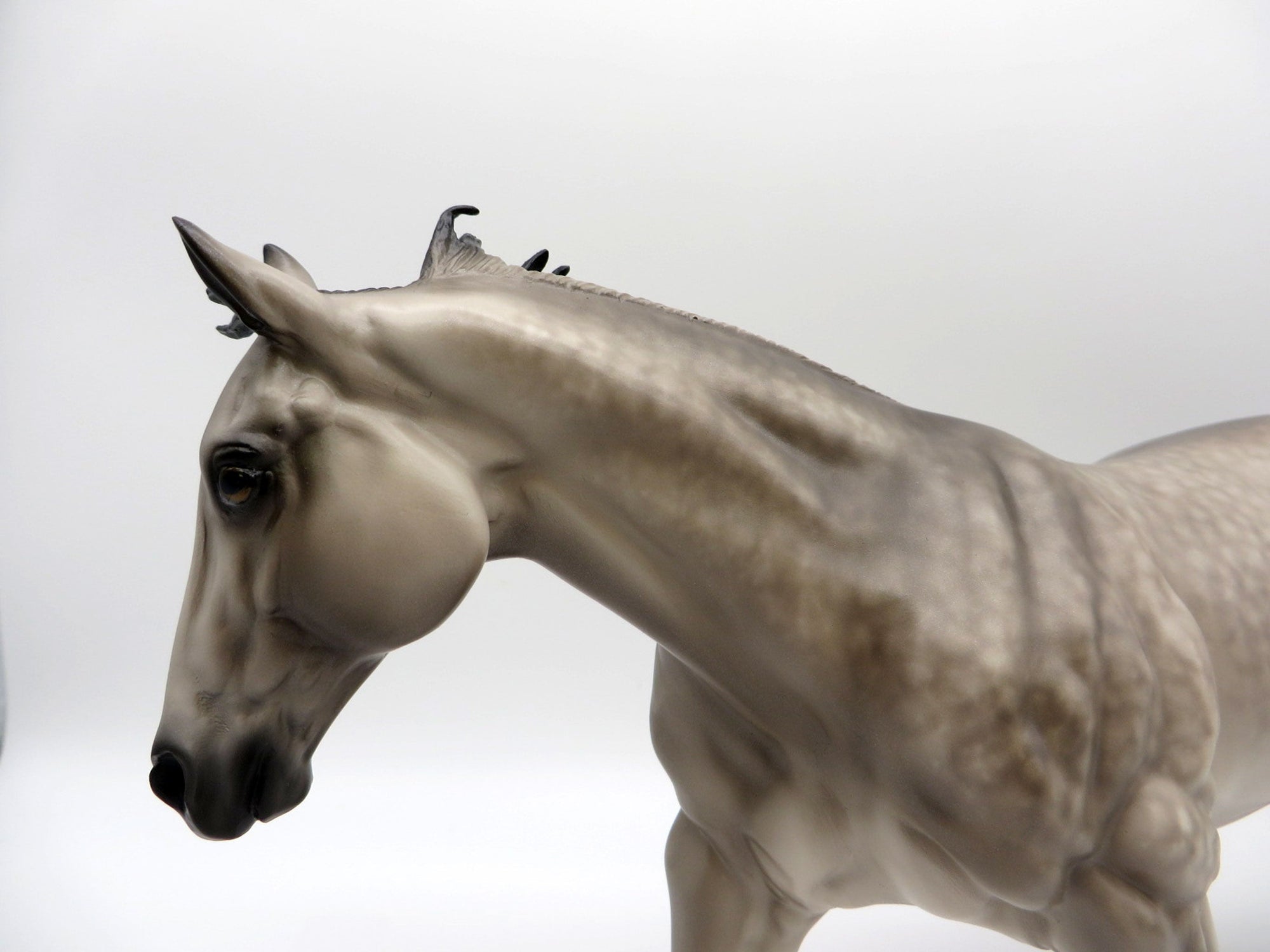 Gun Smoke-OOAK Dapple Grey Running Stock Horse Painted by Sheryl Leisure 1/10/21