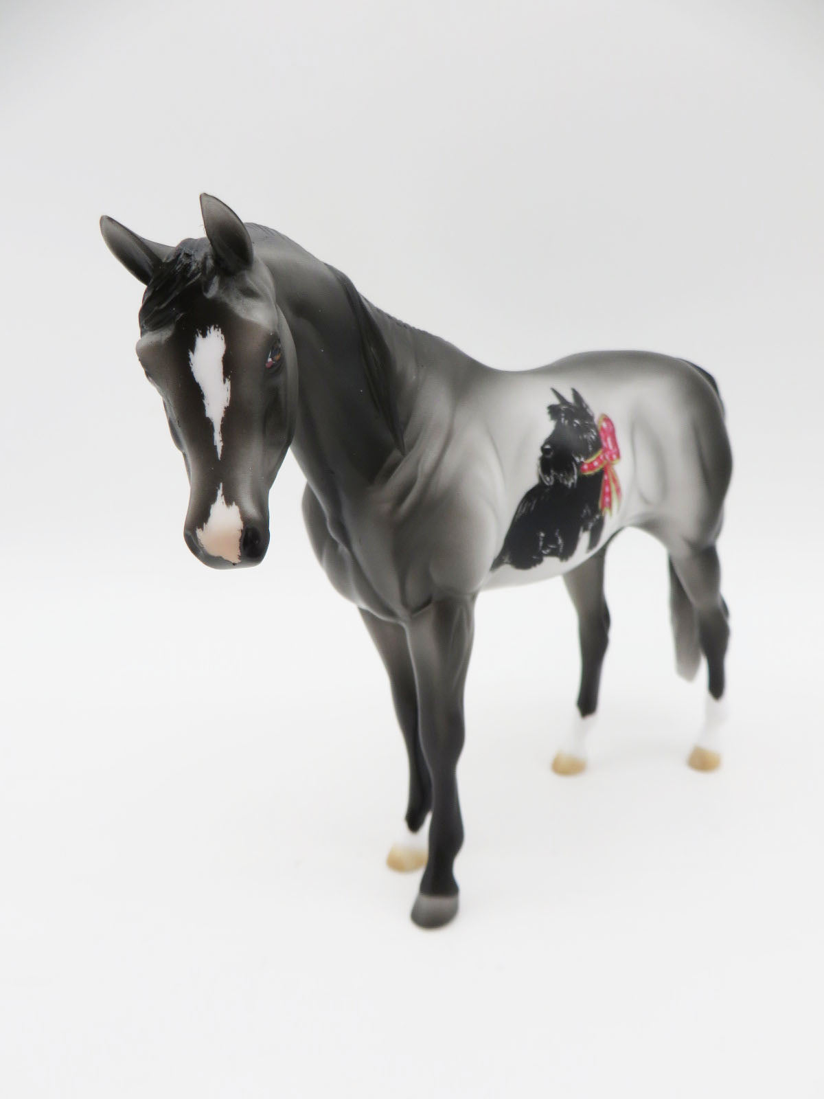 Happy Howl-idays! - OOAK - Decorator Arabian Pebbles With Scottish Terrier by Jess Hamill - Christmas Tails 2022 - CT22