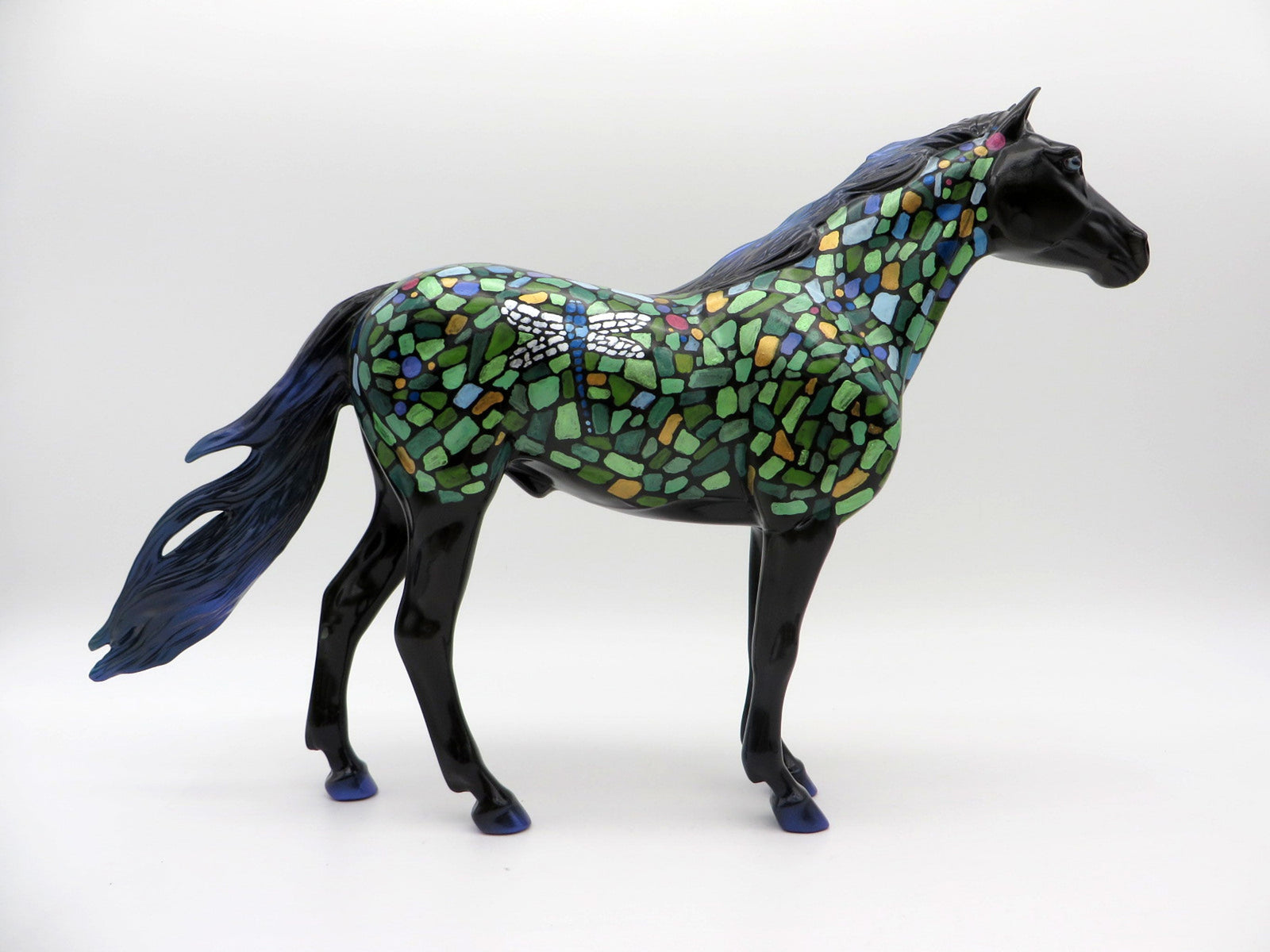 Heza Tiffany-OOAK Deco Mustang Painted by Jas Fanning EQ 21