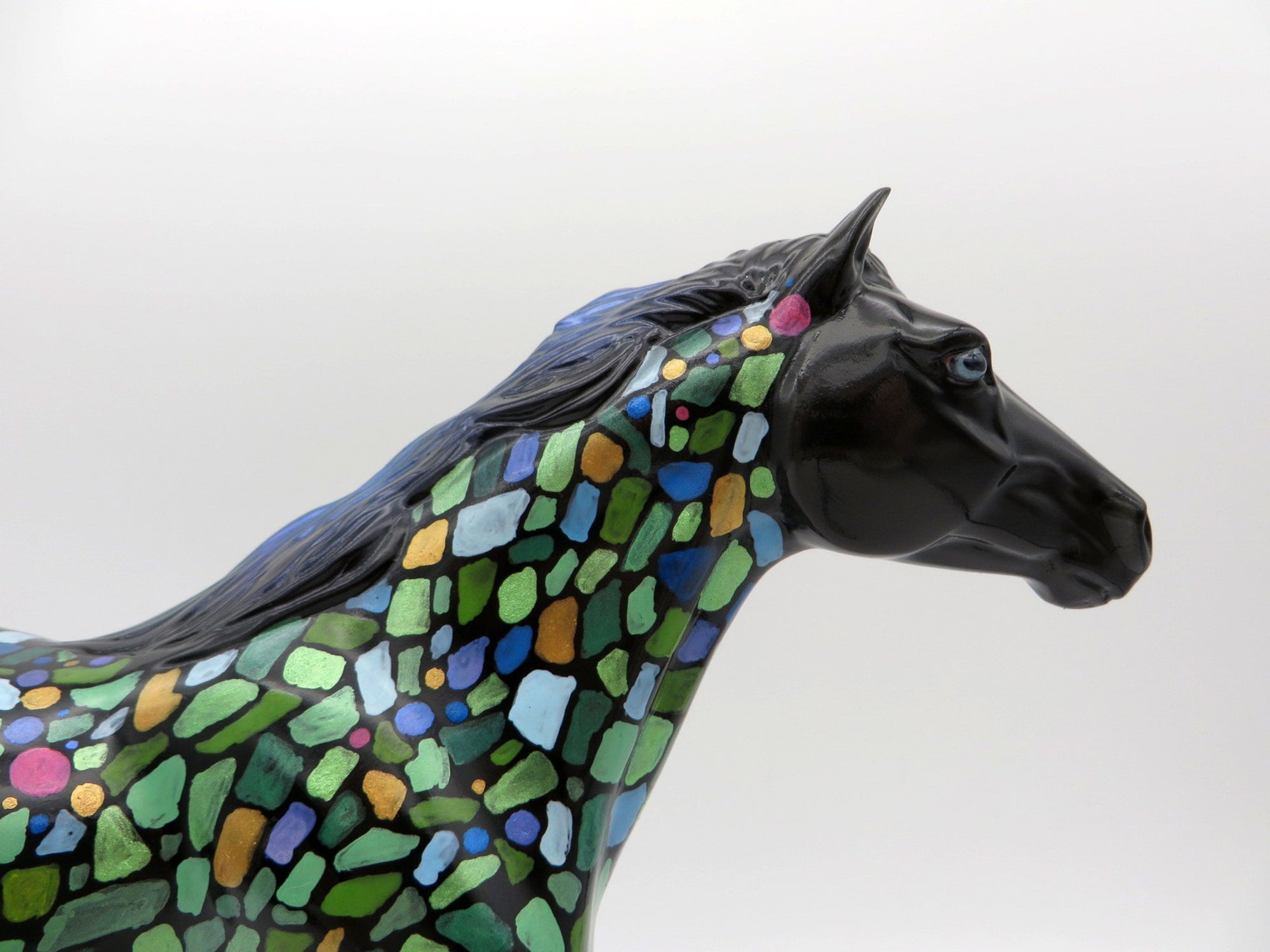 Heza Tiffany-OOAK Deco Mustang Painted by Jas Fanning EQ 21
