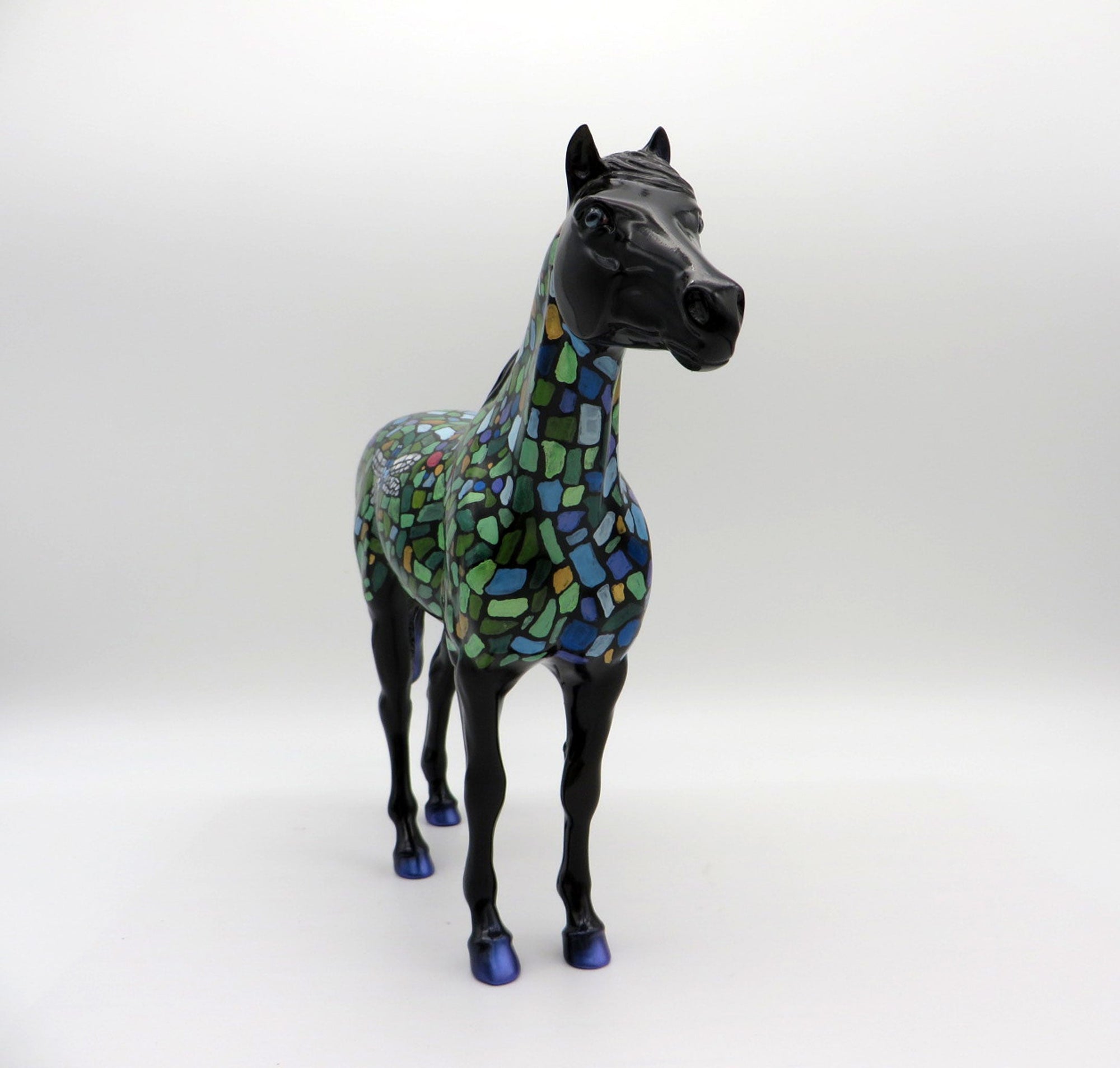 Heza Tiffany-OOAK Deco Mustang Painted by Jas Fanning EQ 21
