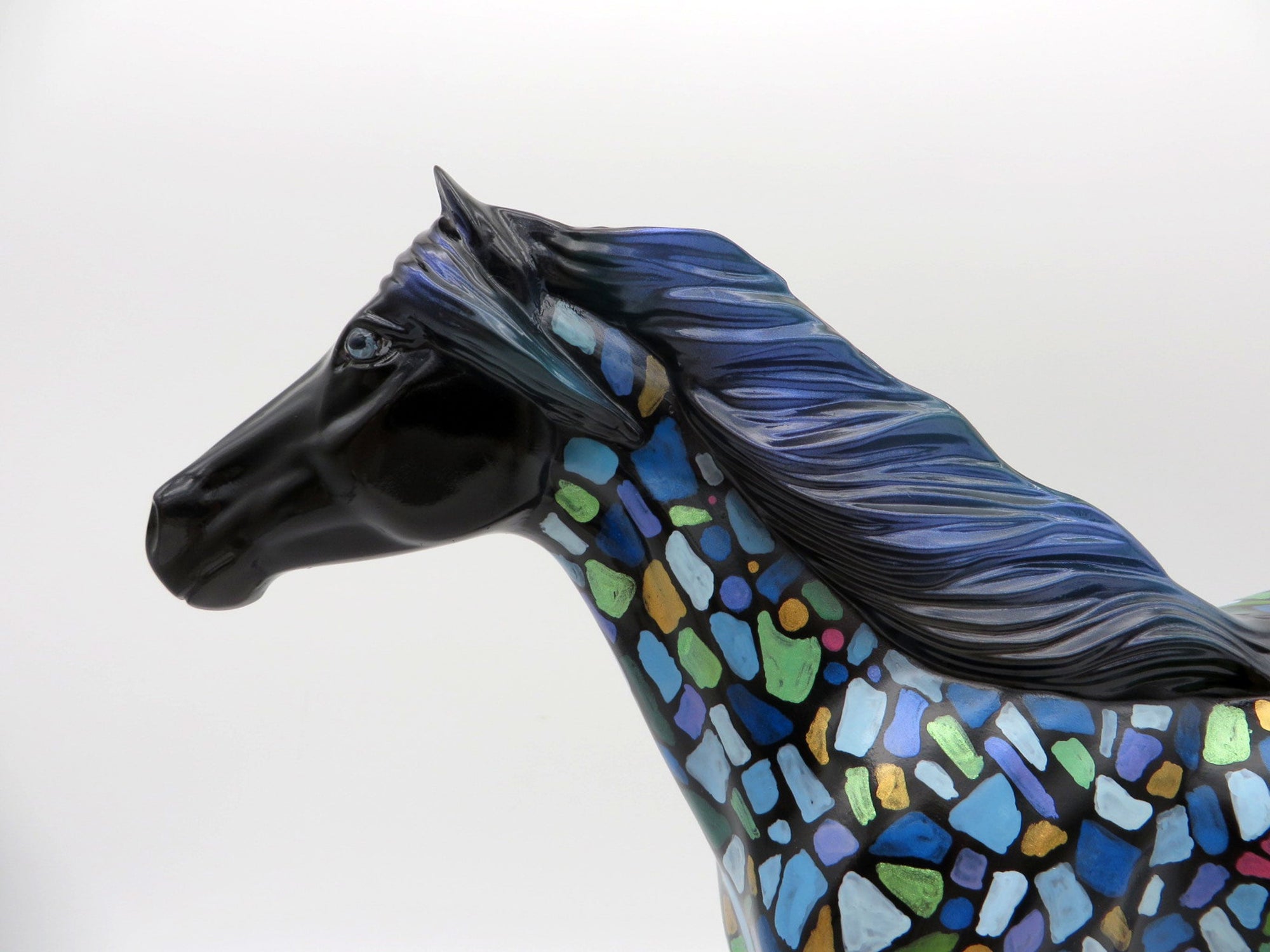 Heza Tiffany-OOAK Deco Mustang Painted by Jas Fanning EQ 21