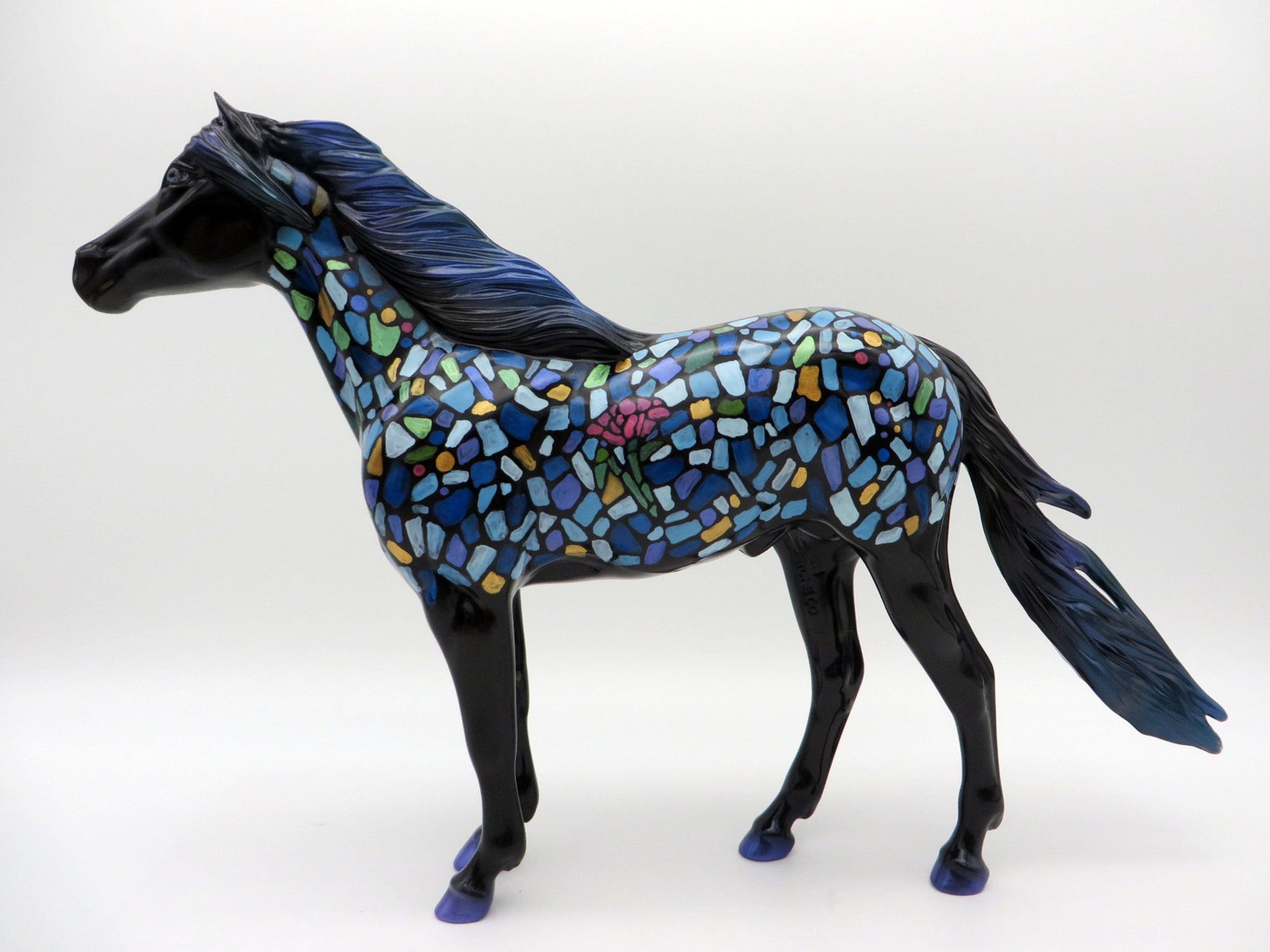 Heza Tiffany-OOAK Deco Mustang Painted by Jas Fanning EQ 21