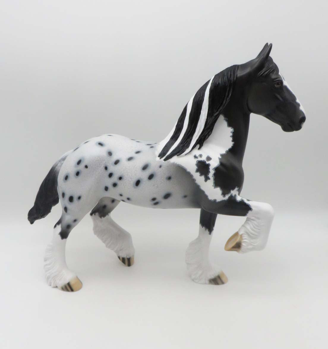 High Class - OOAK - Custom Black Appaloosa Trotting Drafter by Dawn Quick - Easter 2023