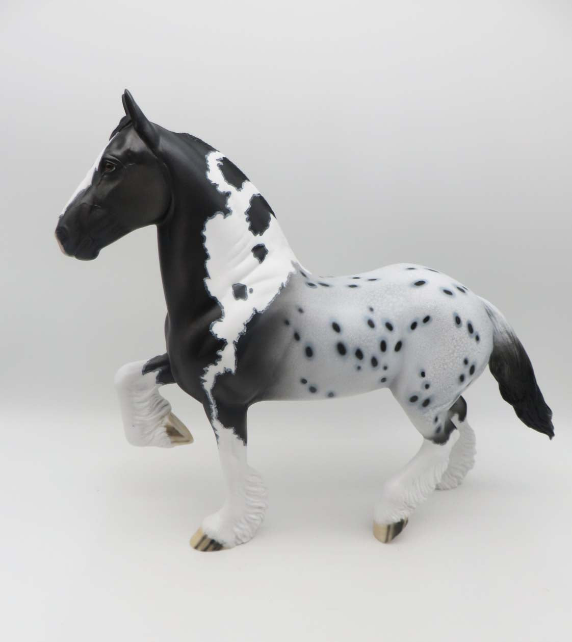 High Class - OOAK - Custom Black Appaloosa Trotting Drafter by Dawn Quick - Easter 2023