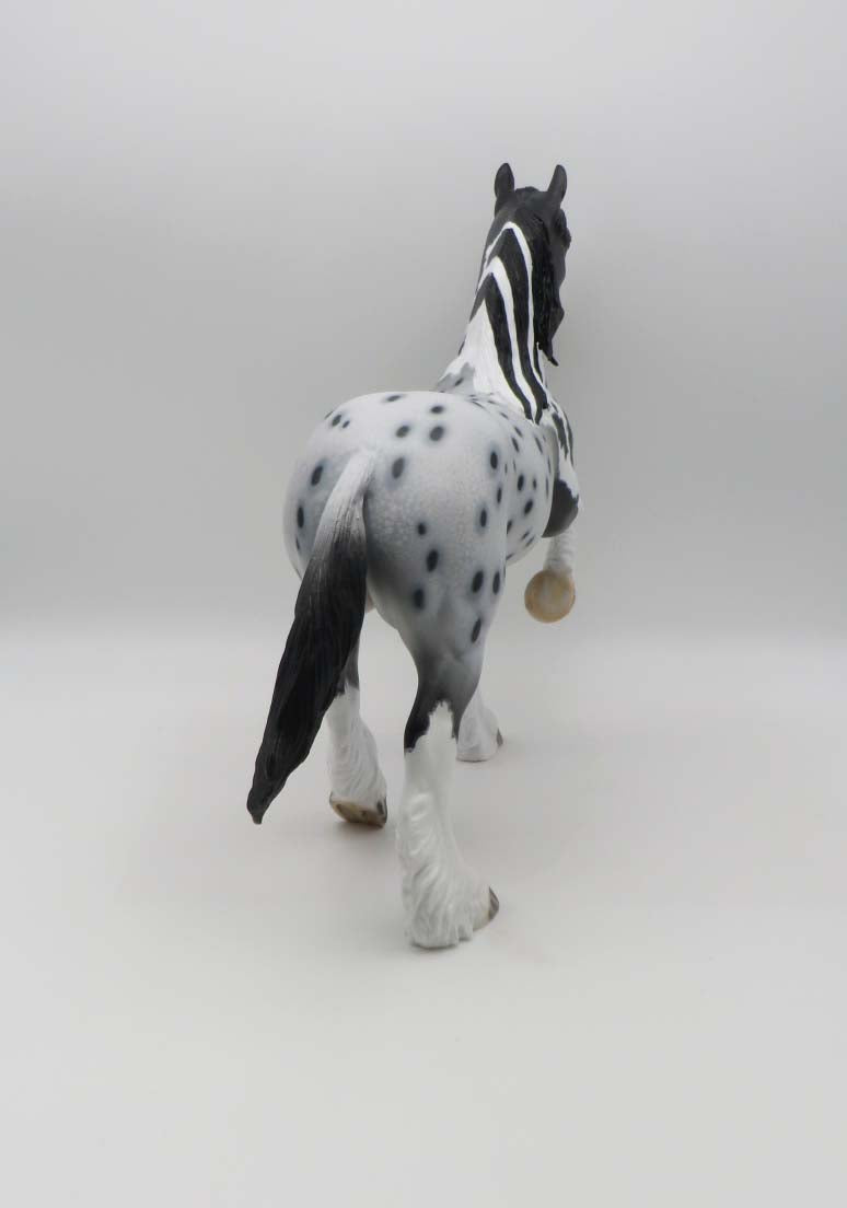 High Class - OOAK - Custom Black Appaloosa Trotting Drafter by Dawn Quick - Easter 2023