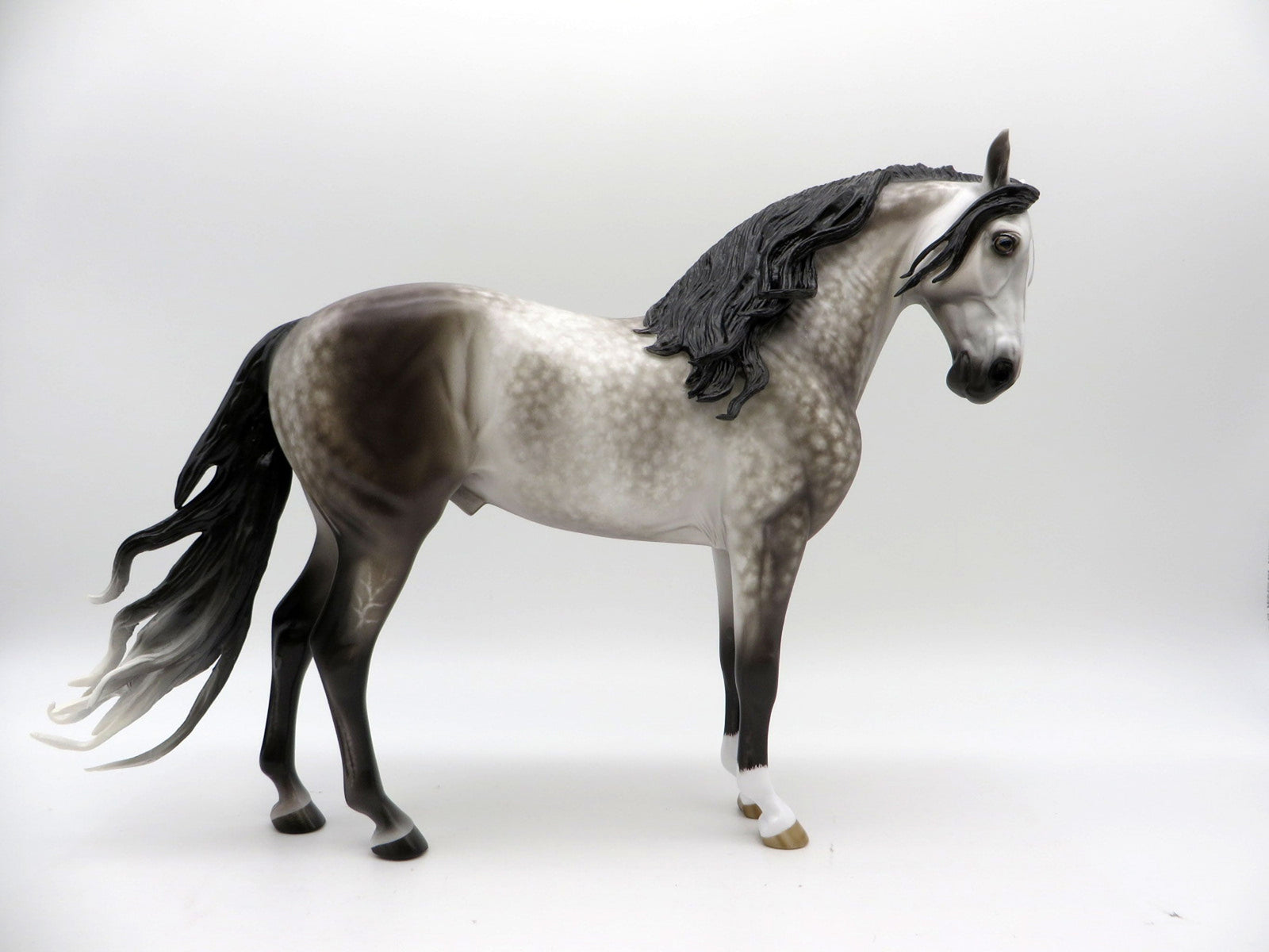 Hitchcock-OOAK Star Dapple Grey Andalusian Painted by Sheryl Leisure 1/3/22