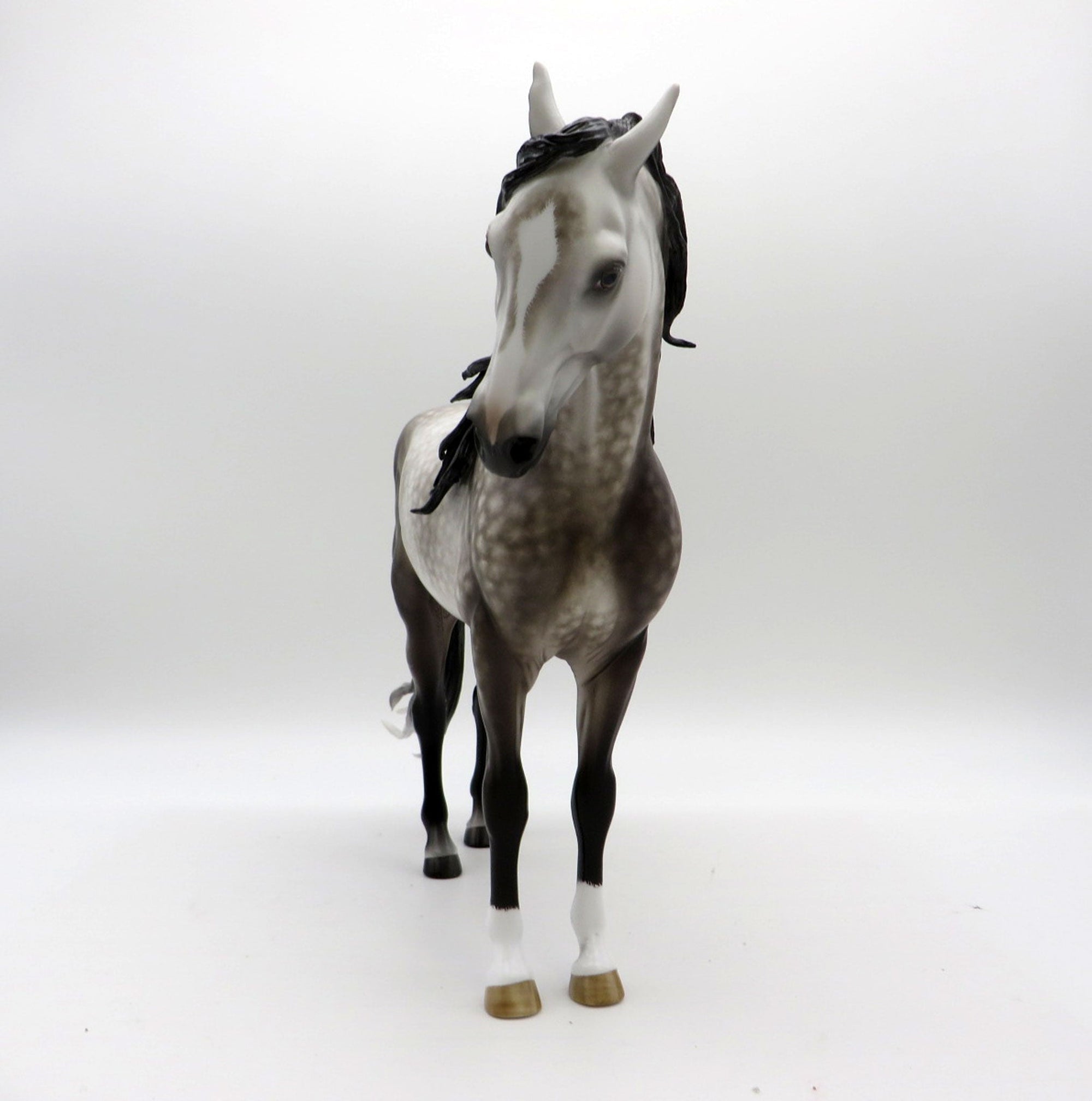 Hitchcock-OOAK Star Dapple Grey Andalusian Painted by Sheryl Leisure 1/3/22