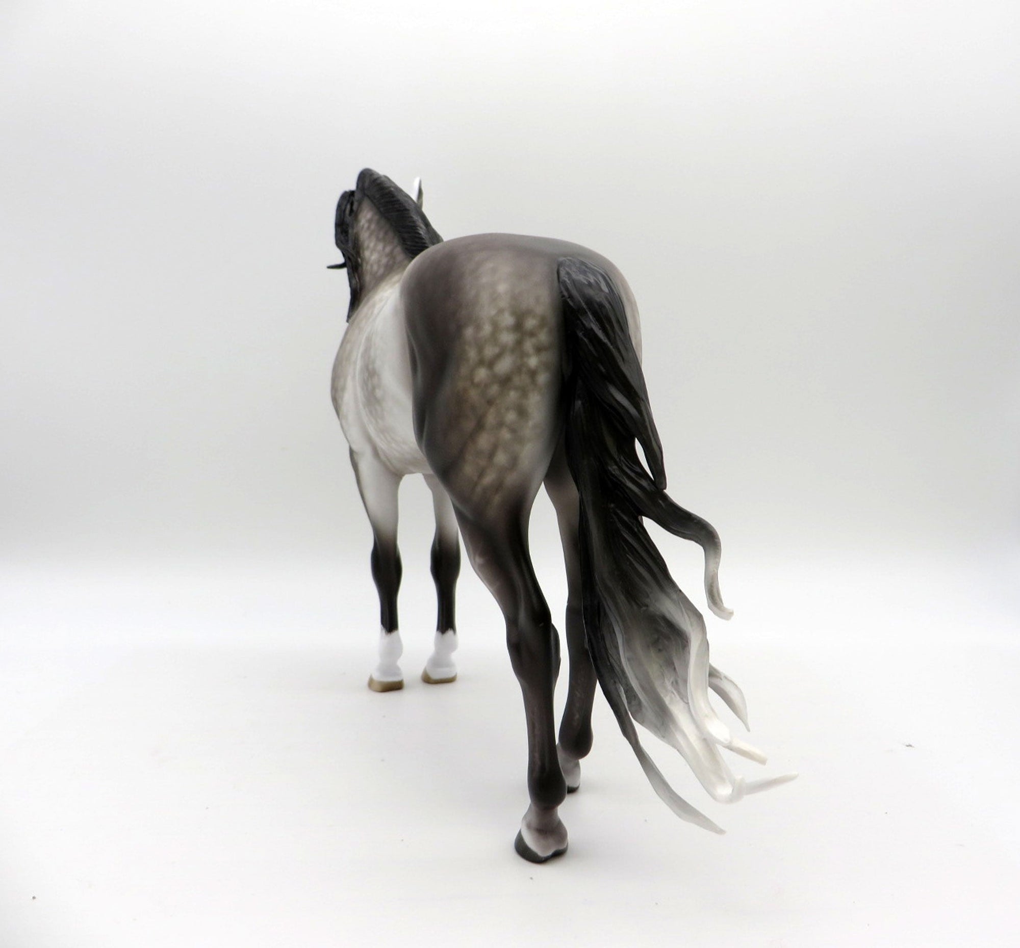 Hitchcock-OOAK Star Dapple Grey Andalusian Painted by Sheryl Leisure 1/3/22