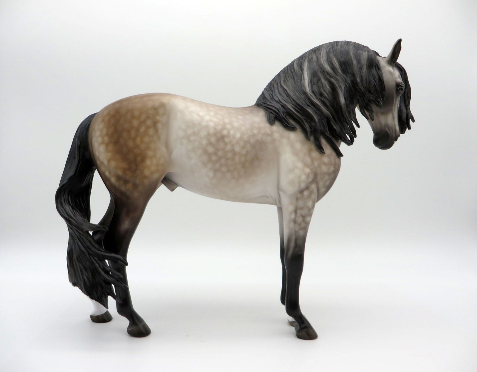 Holiday Affair-OOAK Dapple Rose Grey Andalusian Painted by Sheryl Leisure 8/1/21