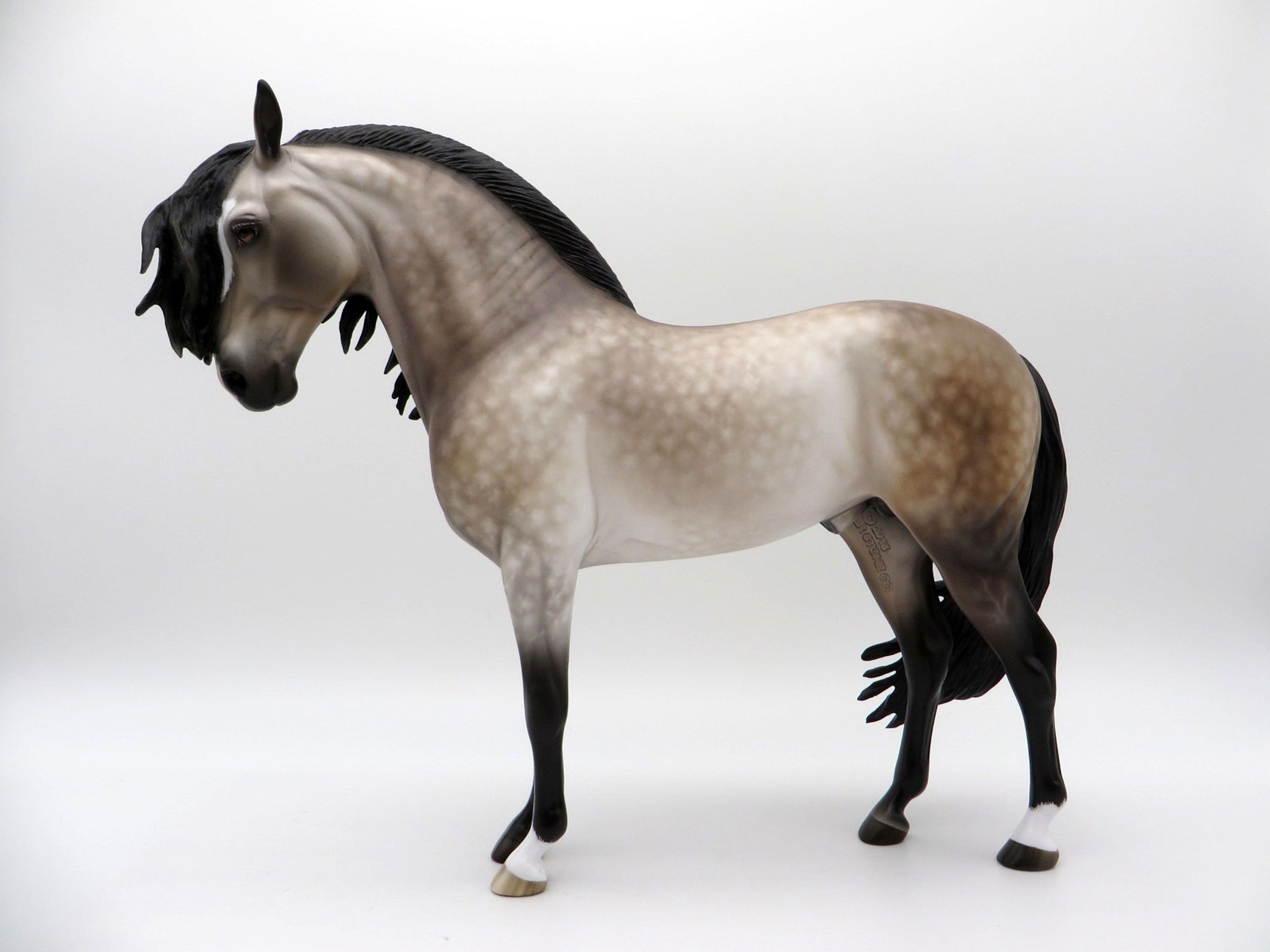 Holiday Affair-OOAK Dapple Rose Grey Andalusian Painted by Sheryl Leisure 8/1/21