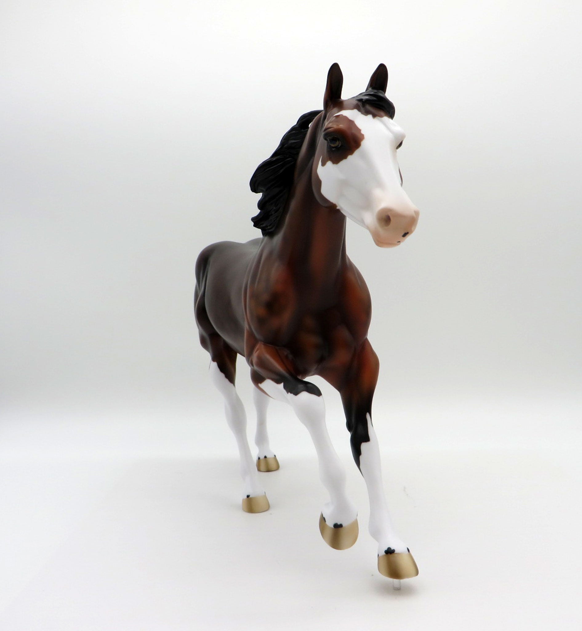 Hughes-OOAK Dapple Bay Paint Foundation Quarter Horse Painted By Ellen Robbins EQ 2021