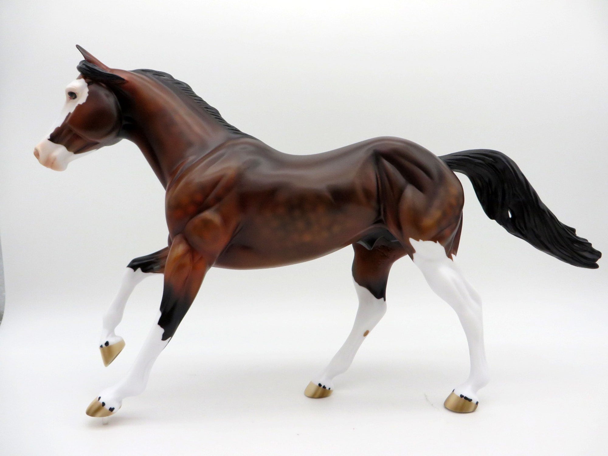 Hughes-OOAK Dapple Bay Paint Foundation Quarter Horse Painted By Ellen Robbins EQ 2021