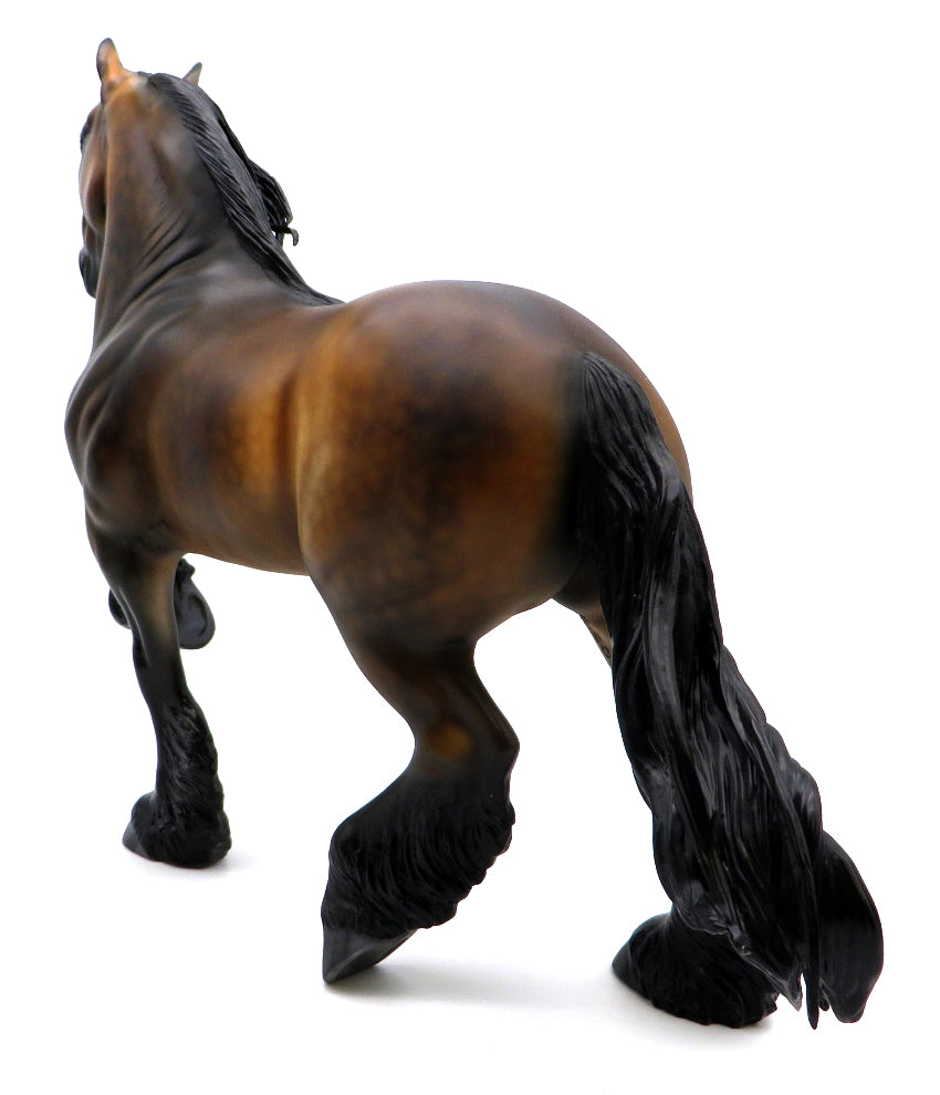 Donatello-OOAK Dapple Dapple Bay Trotting Drafter Painted by Dawn Quick 1/10/21