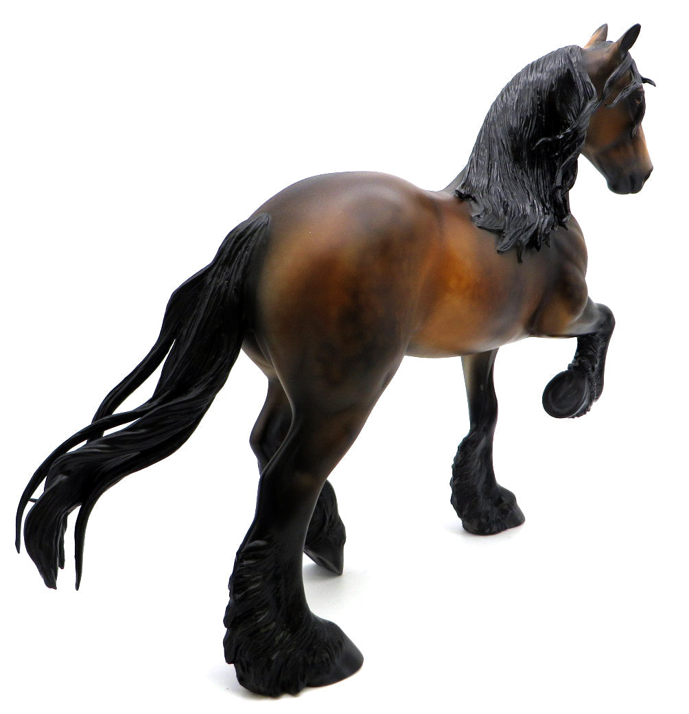 Donatello-OOAK Dapple Dapple Bay Trotting Drafter Painted by Dawn Quick 1/10/21