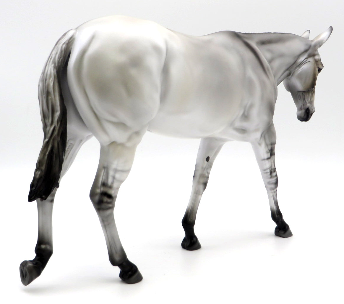 Silver Stardust-OOAK Silver Dun Mule Painted by Carrie Keller 1/10/21