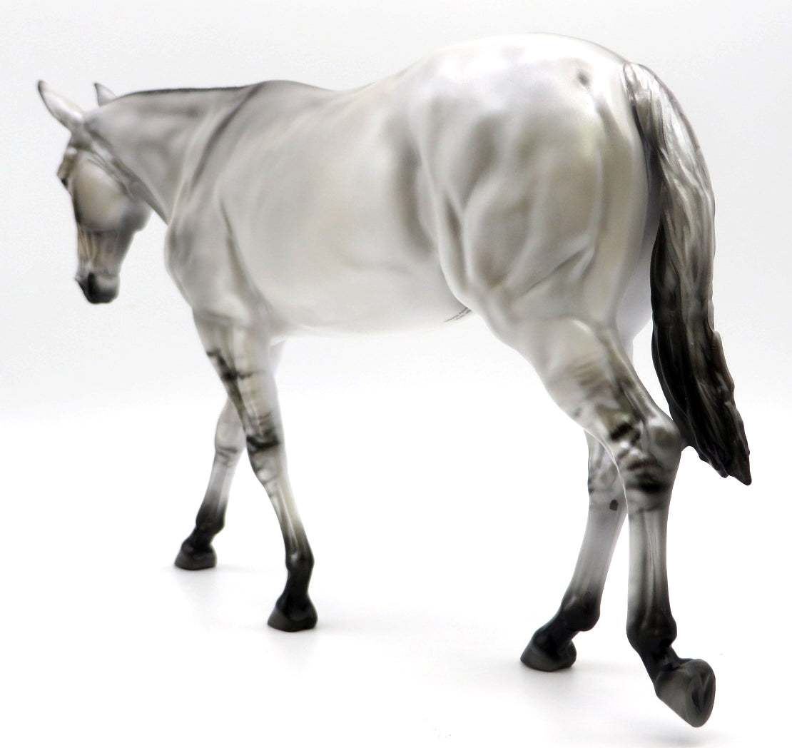 Silver Stardust-OOAK Silver Dun Mule Painted by Carrie Keller 1/10/21