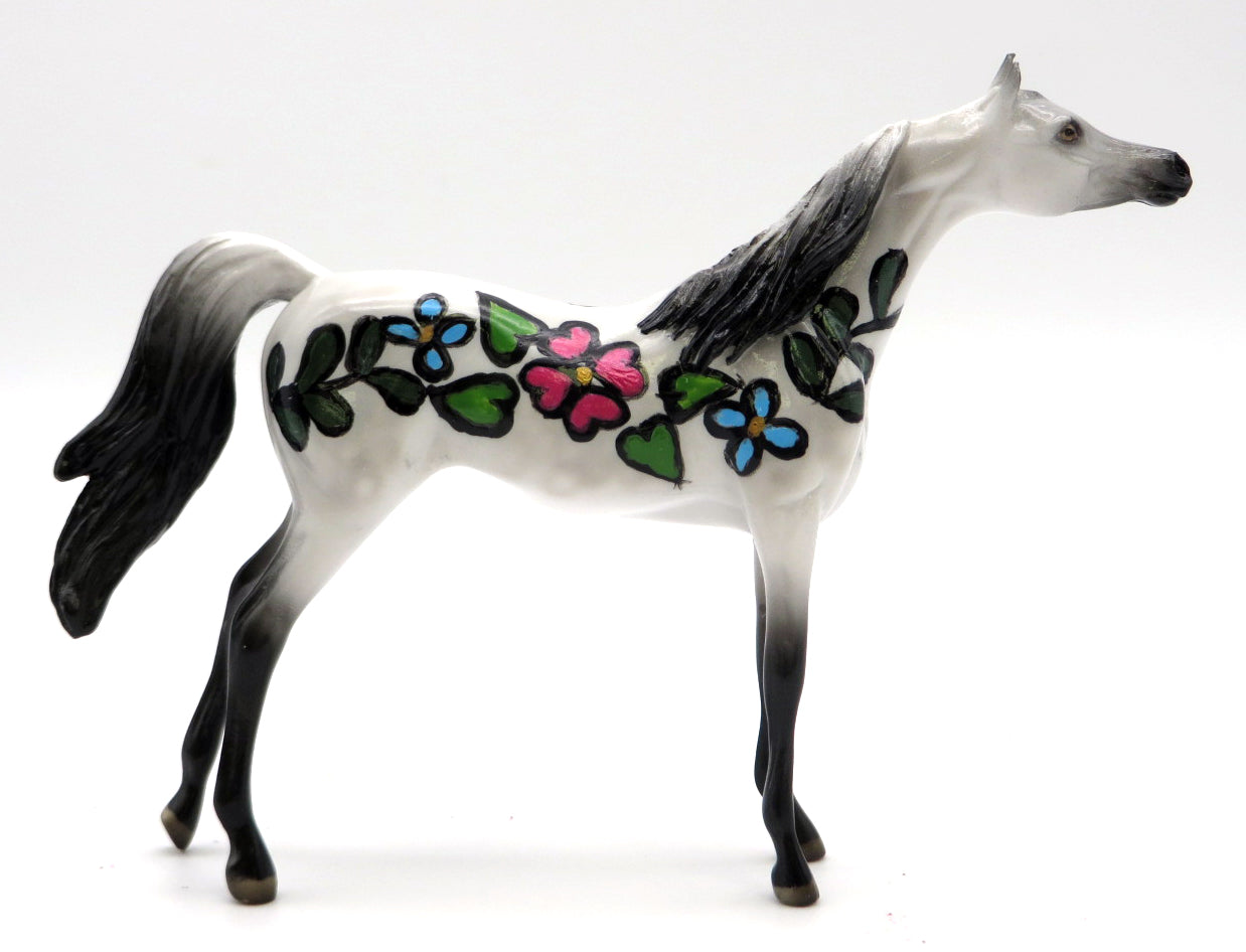 Flowers 4 U - OOAK Arabian Chip Deco Painted by Dawn Quick  - 1/18/22