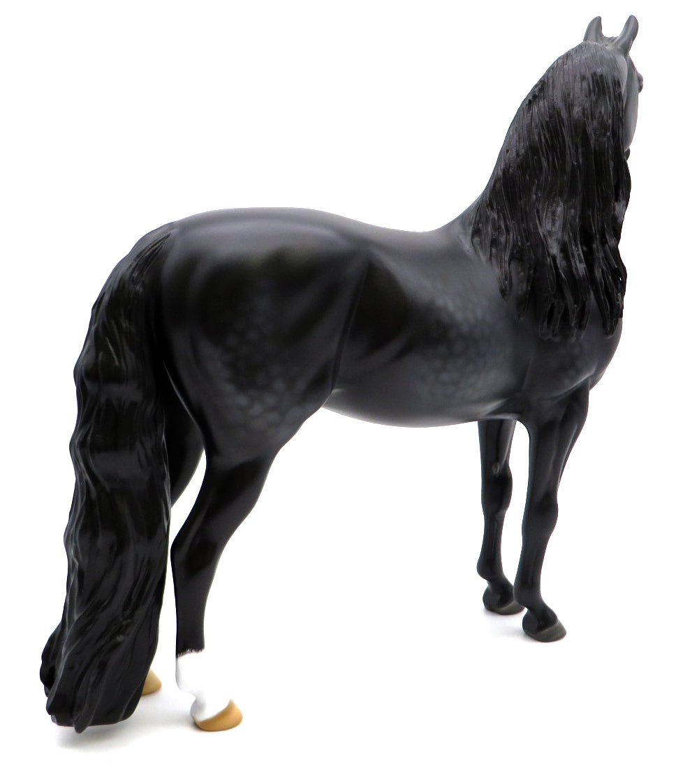 Moriarty-OOAK Dapple Sunburned Black Dapple Morgan Painted by Carrie Keller