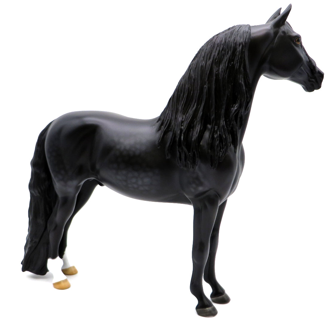 Moriarty-OOAK Dapple Sunburned Black Dapple Morgan Painted by Carrie Keller