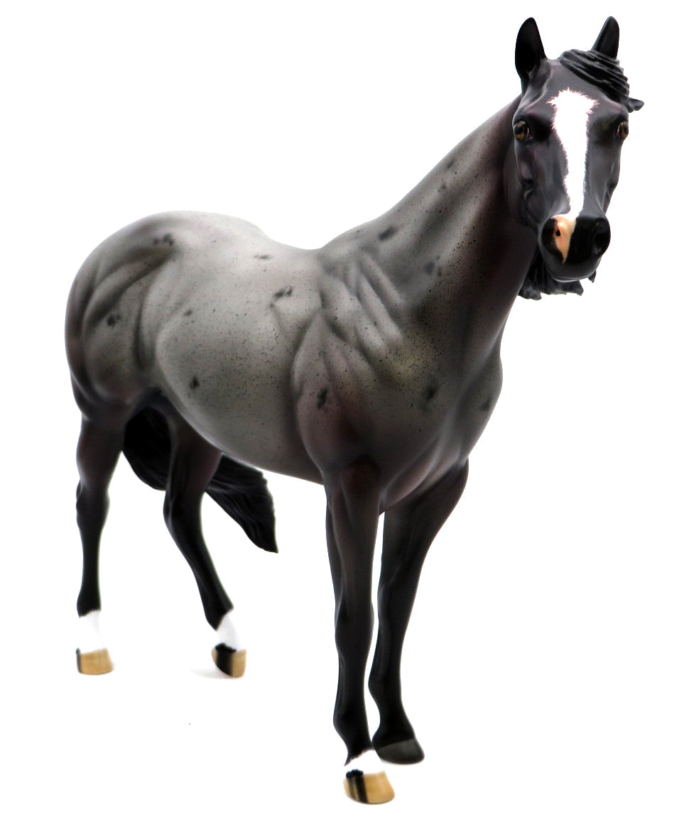 Lestrade-OOAK Blue Roan ISH Painted by Carrie Keller 1/24/22