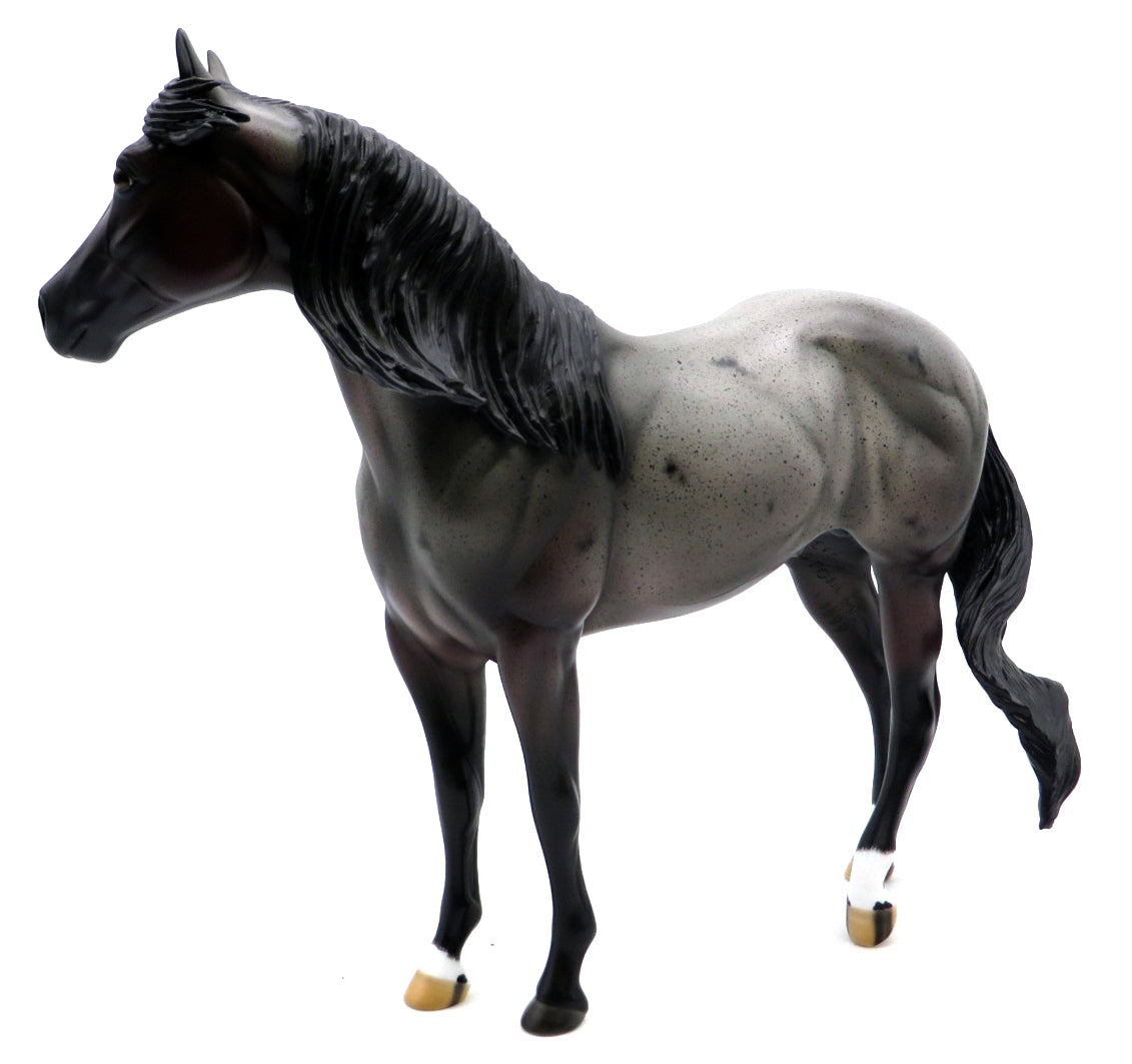 Lestrade-OOAK Blue Roan ISH Painted by Carrie Keller 1/24/22