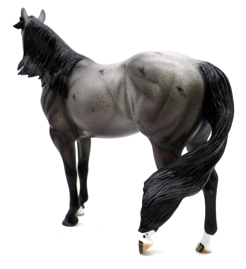 Lestrade-OOAK Blue Roan ISH Painted by Carrie Keller 1/24/22