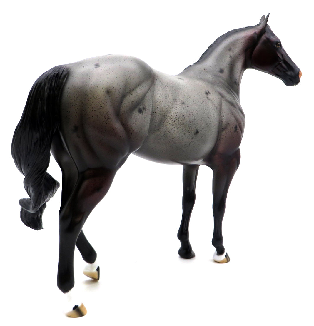 Lestrade-OOAK Blue Roan ISH Painted by Carrie Keller 1/24/22