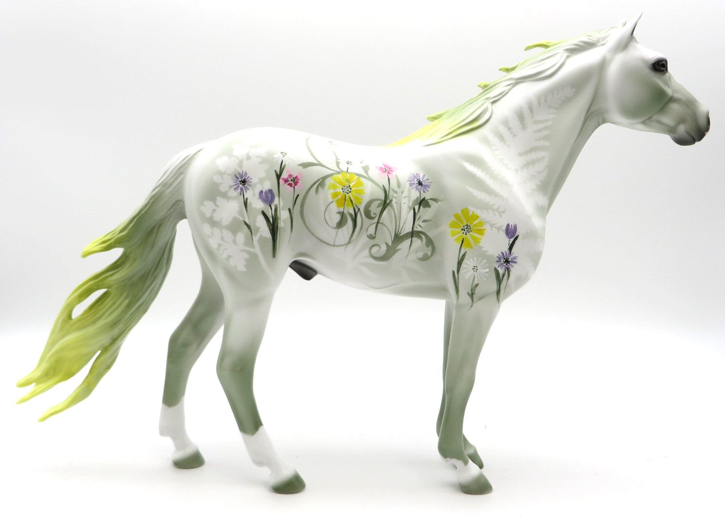 Spring Fever - OOAK Spring Decorator Mustang - Stone Bowl V